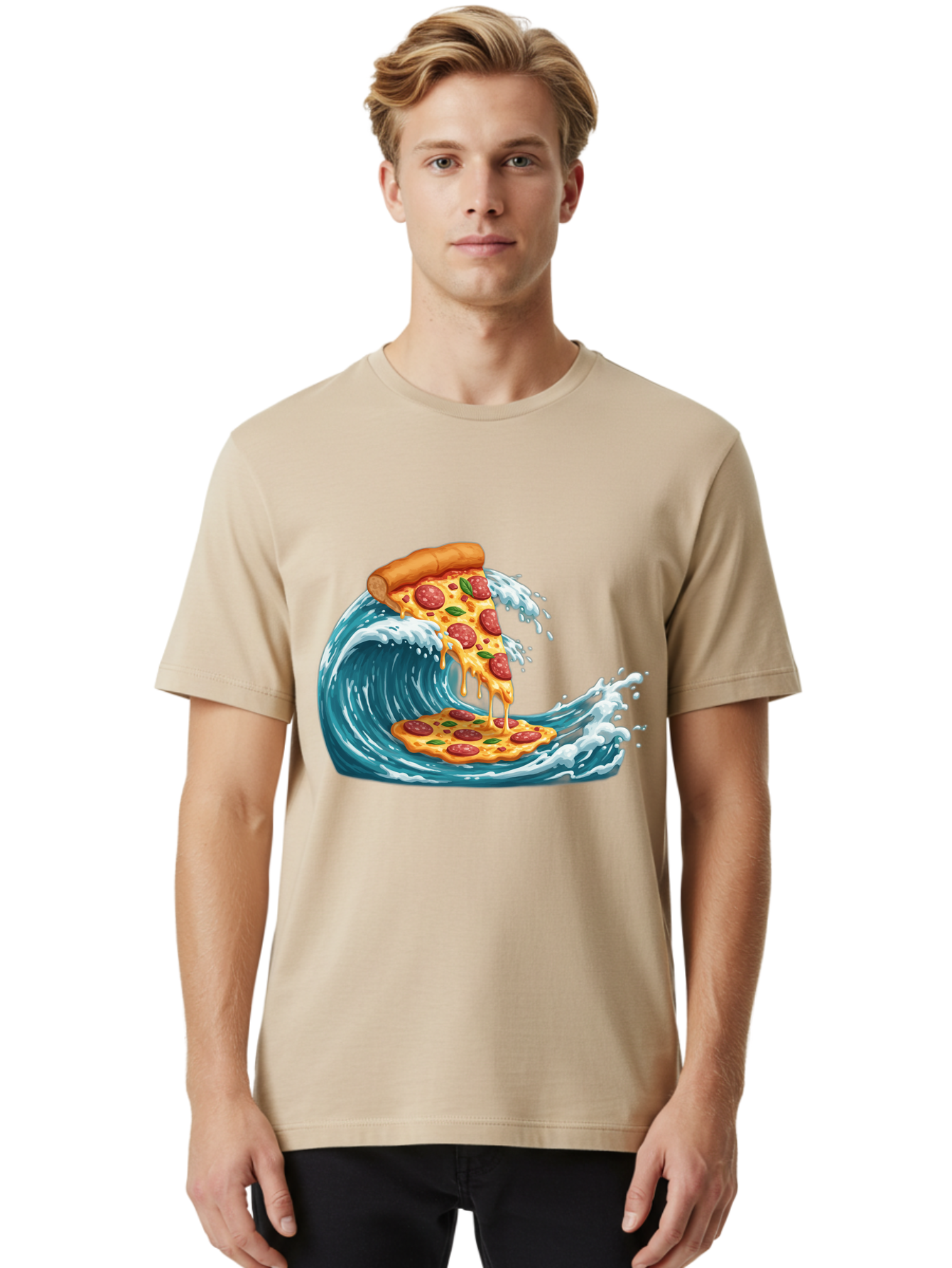 Pizza-Surfing-Wave Men'S Graphic Tee, 100% Cotton, Comfortable Casual Summer Wear, Machine Washable, Vintage Camera, Old Camera, Antique Camera, Black Camera, Classic Photography, Photography Equipment, Nostalgic Device, Film Camera, Bao759