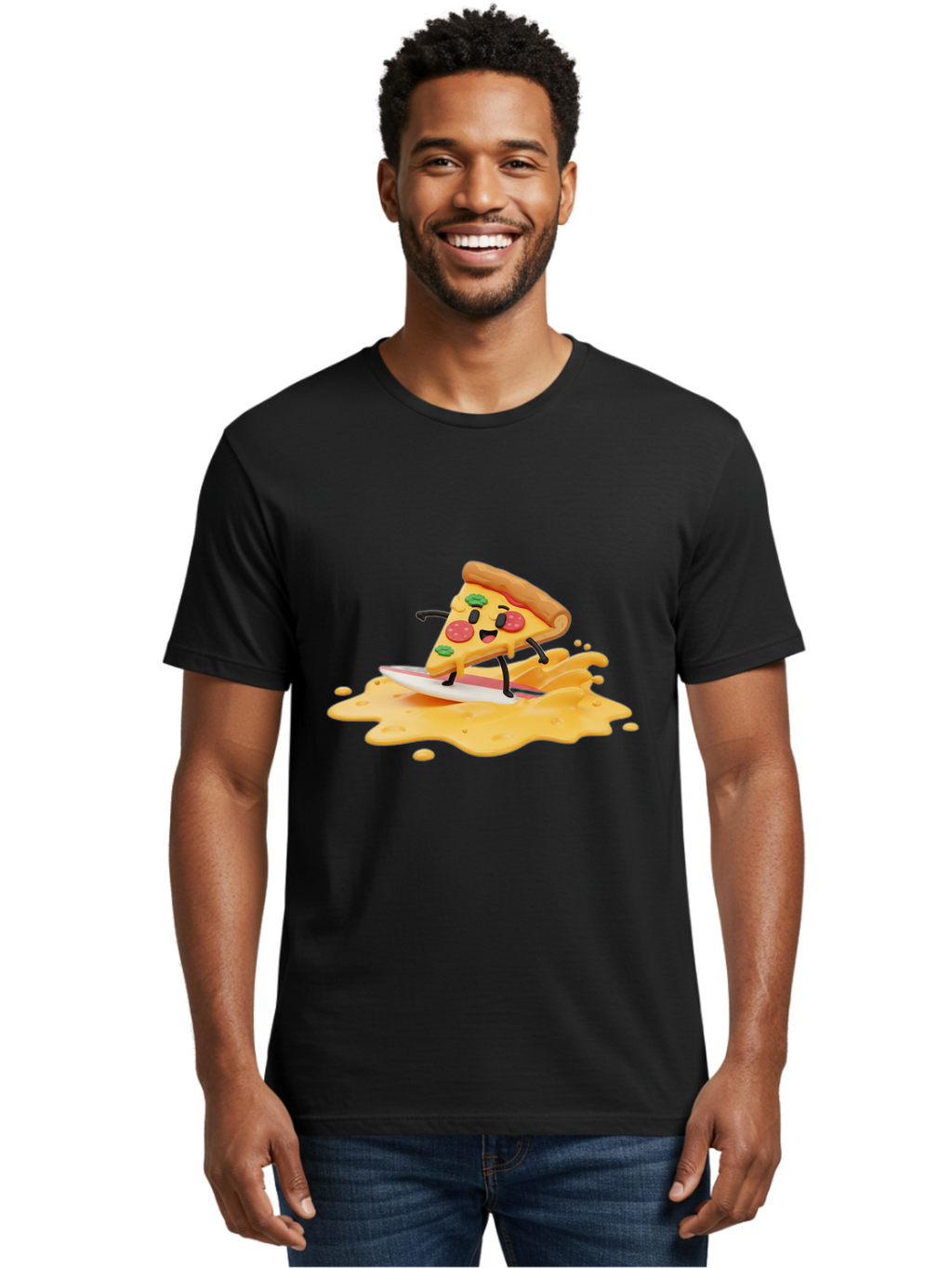 Pizza-Surfing Men'S Graphic Tee, 100% Cotton, Comfortable Casual Summer Wear, Machine Washable, Vintage Camera, Old Camera, Antique Camera, Black Camera, Classic Photography, Photography Equipment, Nostalgic Device, Film Camera, Camera Art Bao760