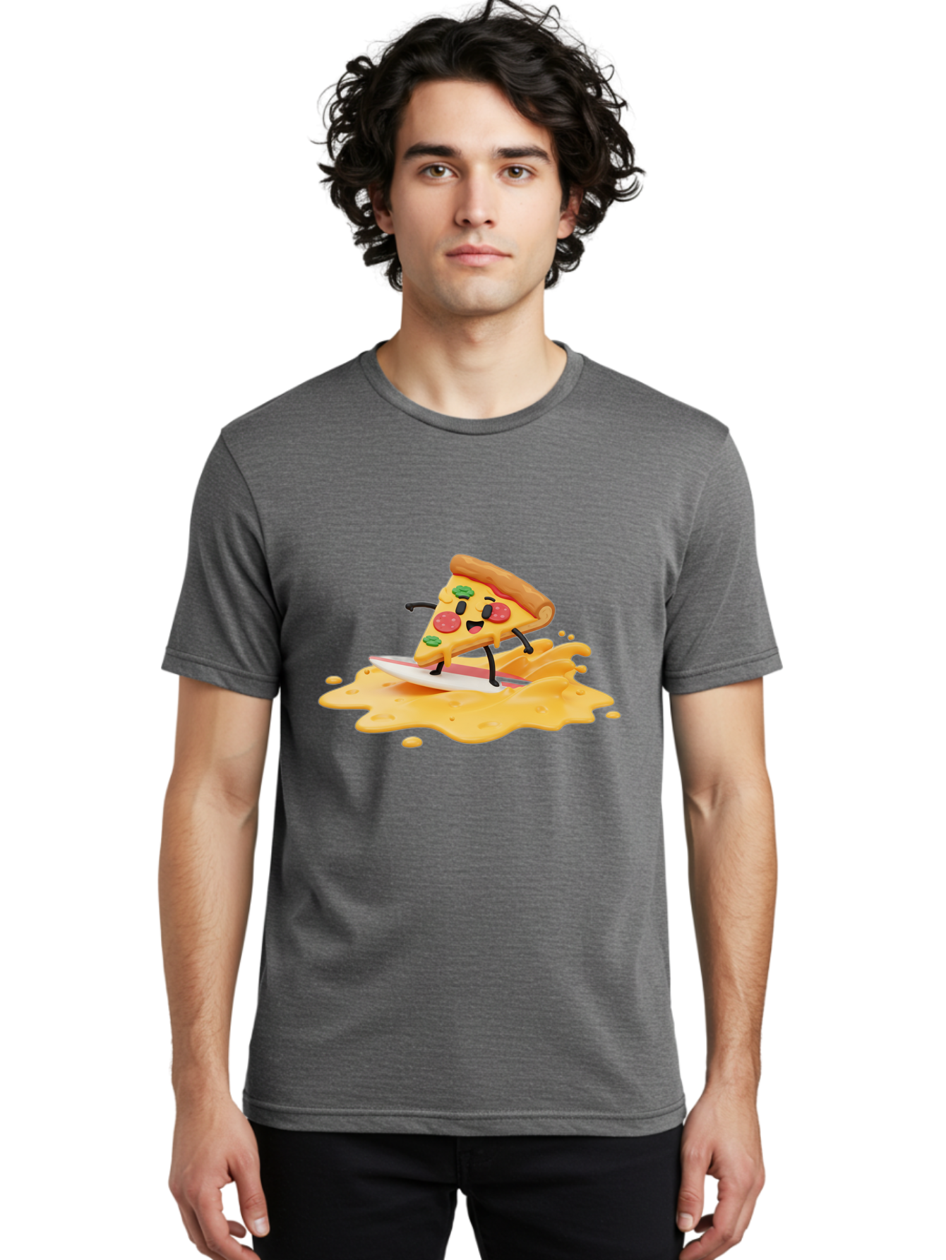 Pizza-Surfing Men'S Graphic Tee, 100% Cotton, Comfortable Casual Summer Wear, Machine Washable, Vintage Camera, Old Camera, Antique Camera, Black Camera, Classic Photography, Photography Equipment, Nostalgic Device, Film Camera, Camera Art Bao760
