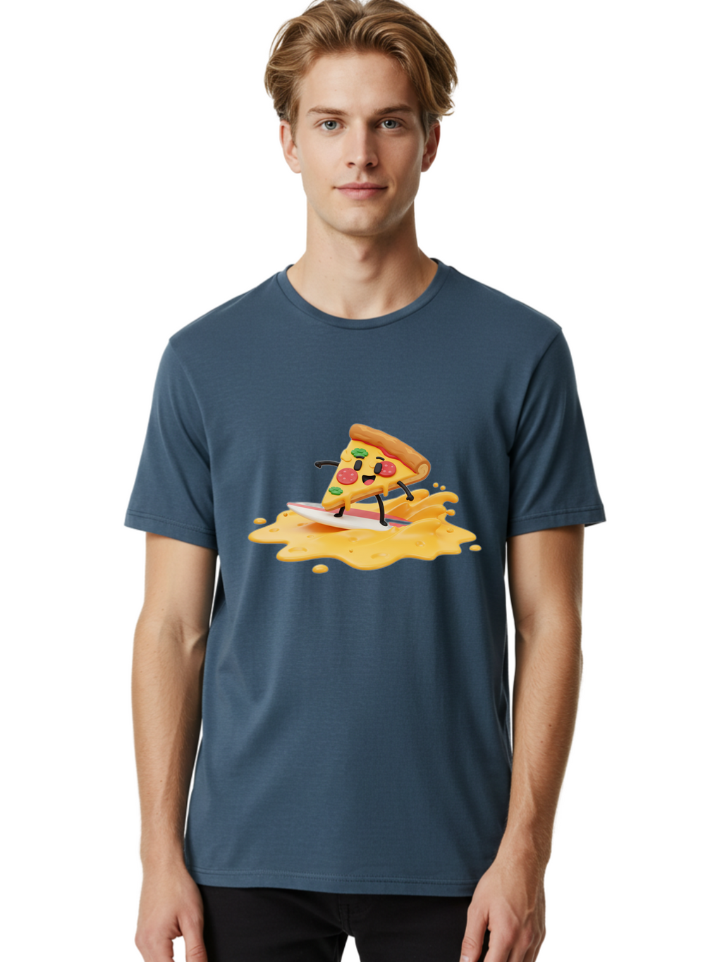 Pizza-Surfing Men'S Graphic Tee, 100% Cotton, Comfortable Casual Summer Wear, Machine Washable, Vintage Camera, Old Camera, Antique Camera, Black Camera, Classic Photography, Photography Equipment, Nostalgic Device, Film Camera, Camera Art Bao760