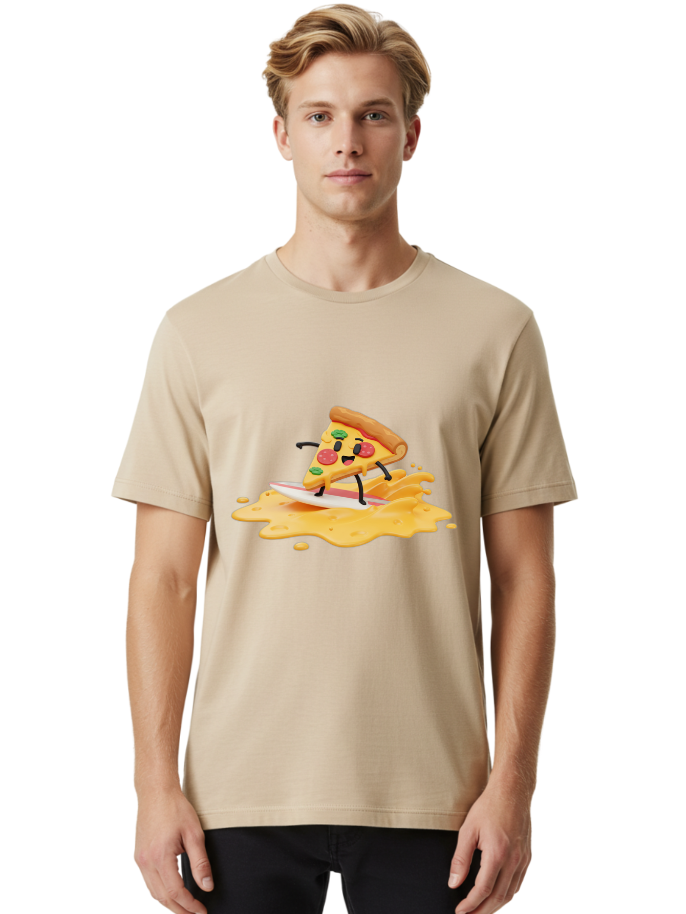Pizza-Surfing Men'S Graphic Tee, 100% Cotton, Comfortable Casual Summer Wear, Machine Washable, Vintage Camera, Old Camera, Antique Camera, Black Camera, Classic Photography, Photography Equipment, Nostalgic Device, Film Camera, Camera Art Bao760