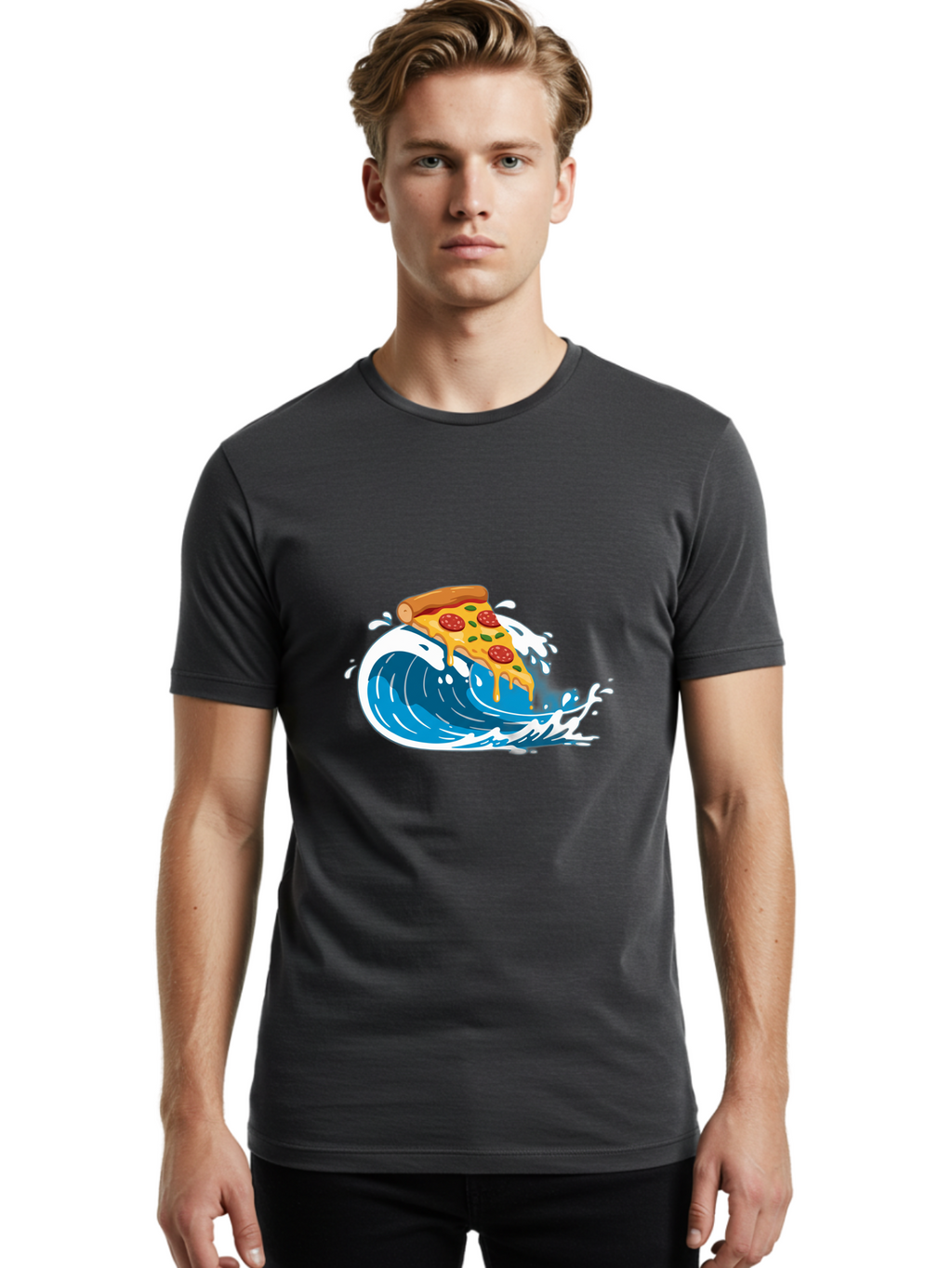 Pizza-Wave Men'S Graphic Tee, 100% Cotton, Comfortable Casual Summer Wear, Machine Washable, Vintage Camera, Old Camera, Antique Camera, Black Camera, Classic Photography, Photography Equipment, Nostalgic Device, Film Camera, Camera Art Bao761
