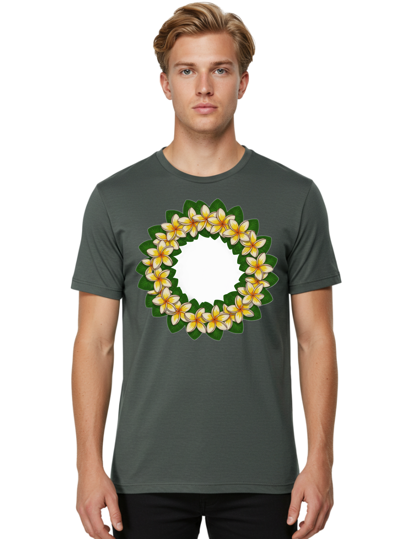 Plumeria-Wreath Men'S Graphic Tee, 100% Cotton, Comfortable Casual Summer Wear, Machine Washable, Vintage Camera, Old Camera, Antique Camera, Black Camera, Classic Photography, Photography Equipment, Nostalgic Device, Film Camera, Camera Art Bao763