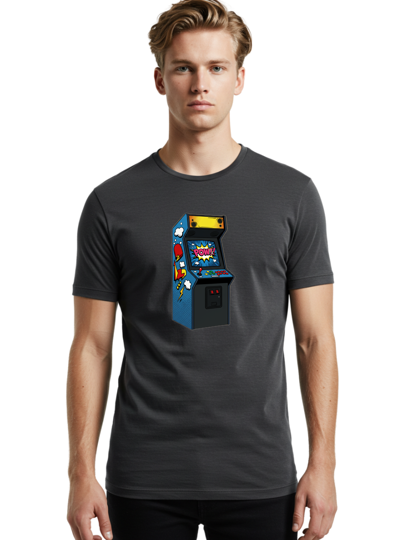 Pow Men'S Graphic Tee, 100% Cotton, Comfortable Casual Summer Wear, Machine Washable, Vintage Camera, Old Camera, Antique Camera, Black Camera, Classic Photography, Photography Equipment, Nostalgic Device, Film Camera, Camera Art Bao769