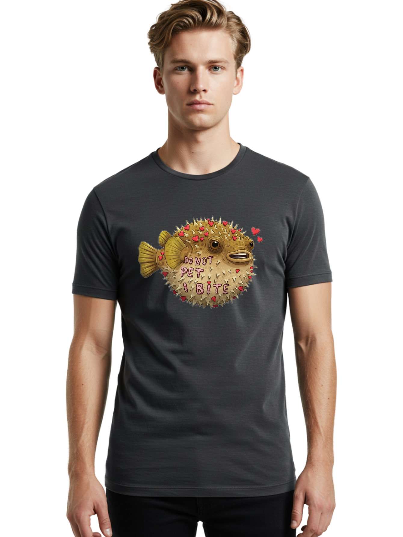 Puffy-Pufferfish-Do-Not-Pet-I-Bite Men'S Graphic Tee, 100% Cotton, Comfortable Casual Summer Wear, Machine Washable, Vintage Camera, Old Camera, Antique Camera, Black Camera, Classic Photography, Photography Equipment, Nostalgic Device, Bao771