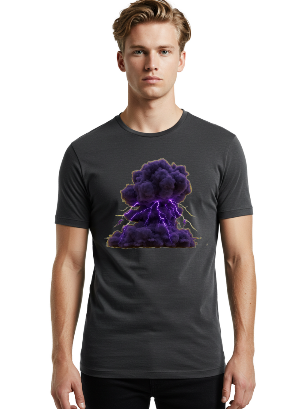 Purple-Cloud-Explosion Men'S Graphic Tee, 100% Cotton, Comfortable Casual Summer Wear, Machine Washable, Vintage Camera, Old Camera, Antique Camera, Black Camera, Classic Photography, Photography Equipment, Nostalgic Device, Film Camera, Bao772