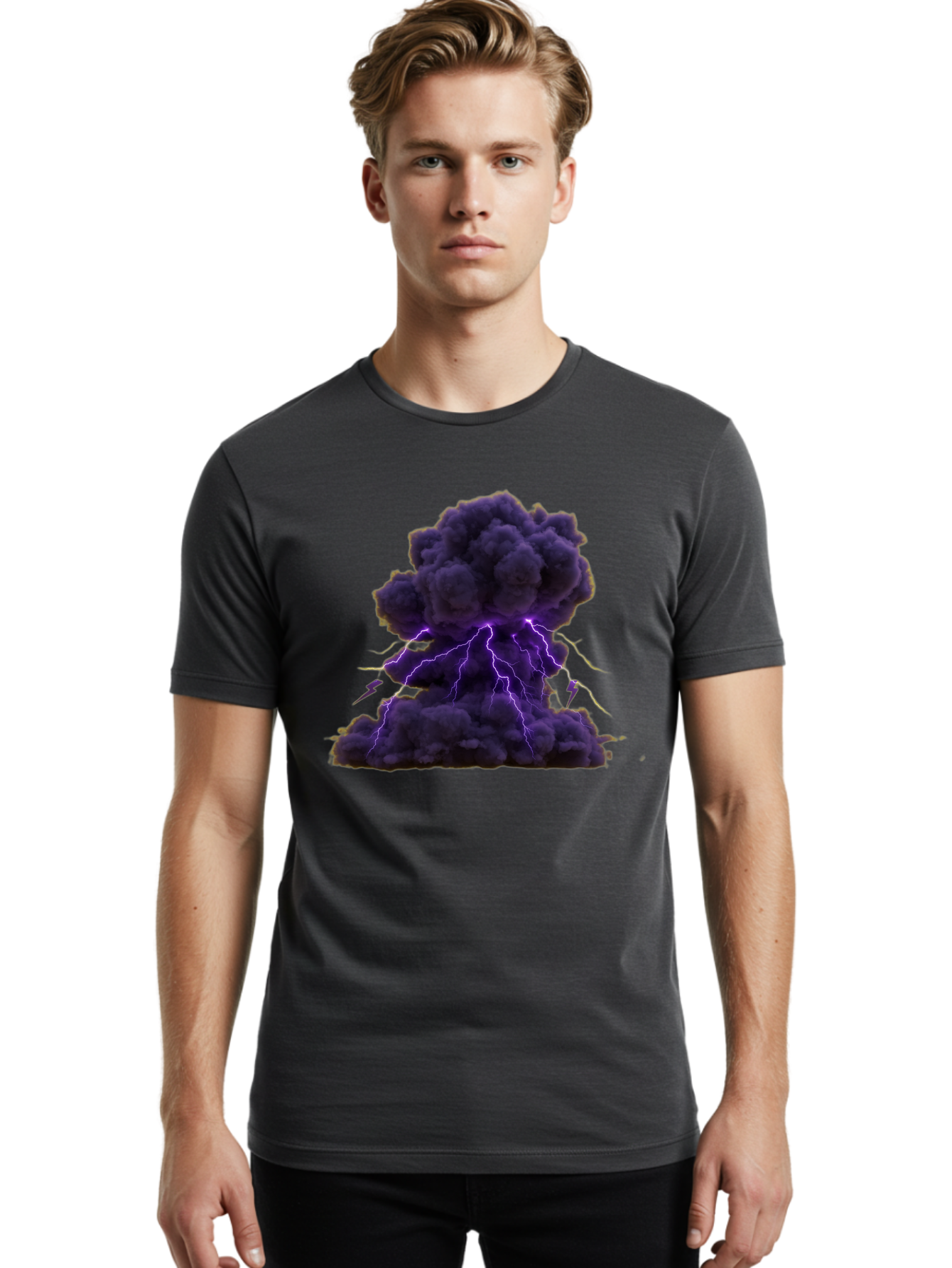 Purple-Cloud-Explosion Men'S Graphic Tee, 100% Cotton, Comfortable Casual Summer Wear, Machine Washable, Vintage Camera, Old Camera, Antique Camera, Black Camera, Classic Photography, Photography Equipment, Nostalgic Device, Film Camera, Bao772