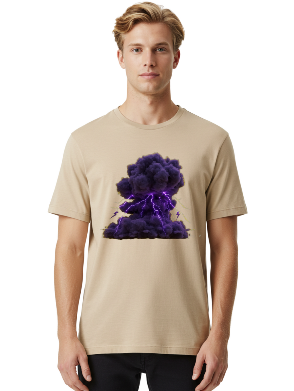 Purple-Cloud-Explosion Men'S Graphic Tee, 100% Cotton, Comfortable Casual Summer Wear, Machine Washable, Vintage Camera, Old Camera, Antique Camera, Black Camera, Classic Photography, Photography Equipment, Nostalgic Device, Film Camera, Bao772