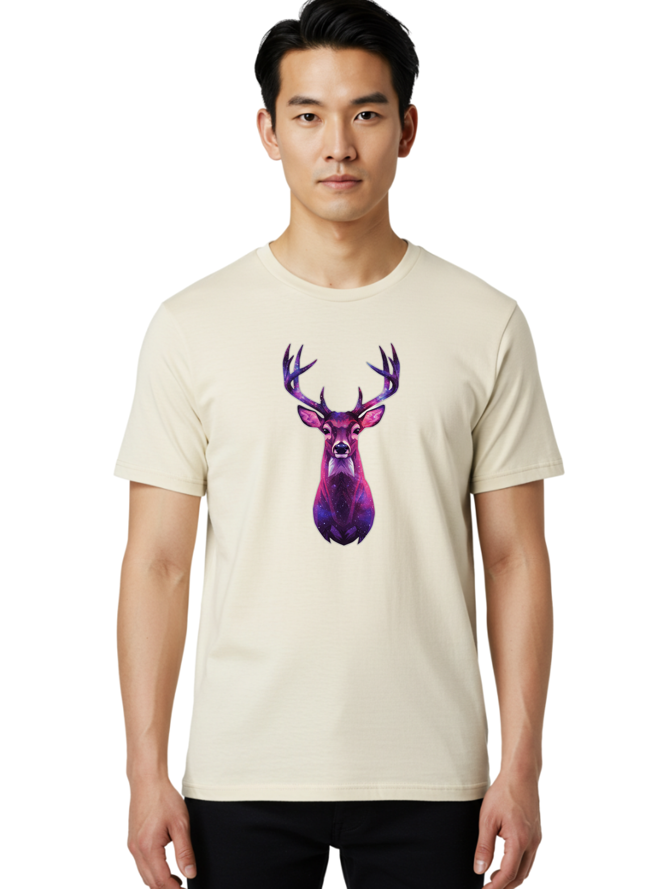 Purple-Deer-Head Men'S Graphic Tee, 100% Cotton, Comfortable Casual Summer Wear, Machine Washable, Vintage Camera, Old Camera, Antique Camera, Black Camera, Classic Photography, Photography Equipment, Nostalgic Device, Film Camera, Camera Art Bao773