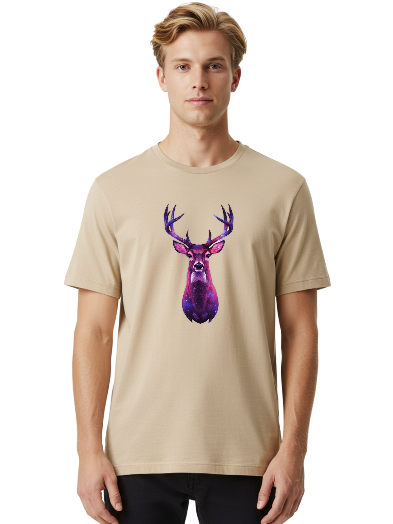 Purple-Deer-Head Men'S Graphic Tee, 100% Cotton, Comfortable Casual Summer Wear, Machine Washable, Vintage Camera, Old Camera, Antique Camera, Black Camera, Classic Photography, Photography Equipment, Nostalgic Device, Film Camera, Camera Art Bao773