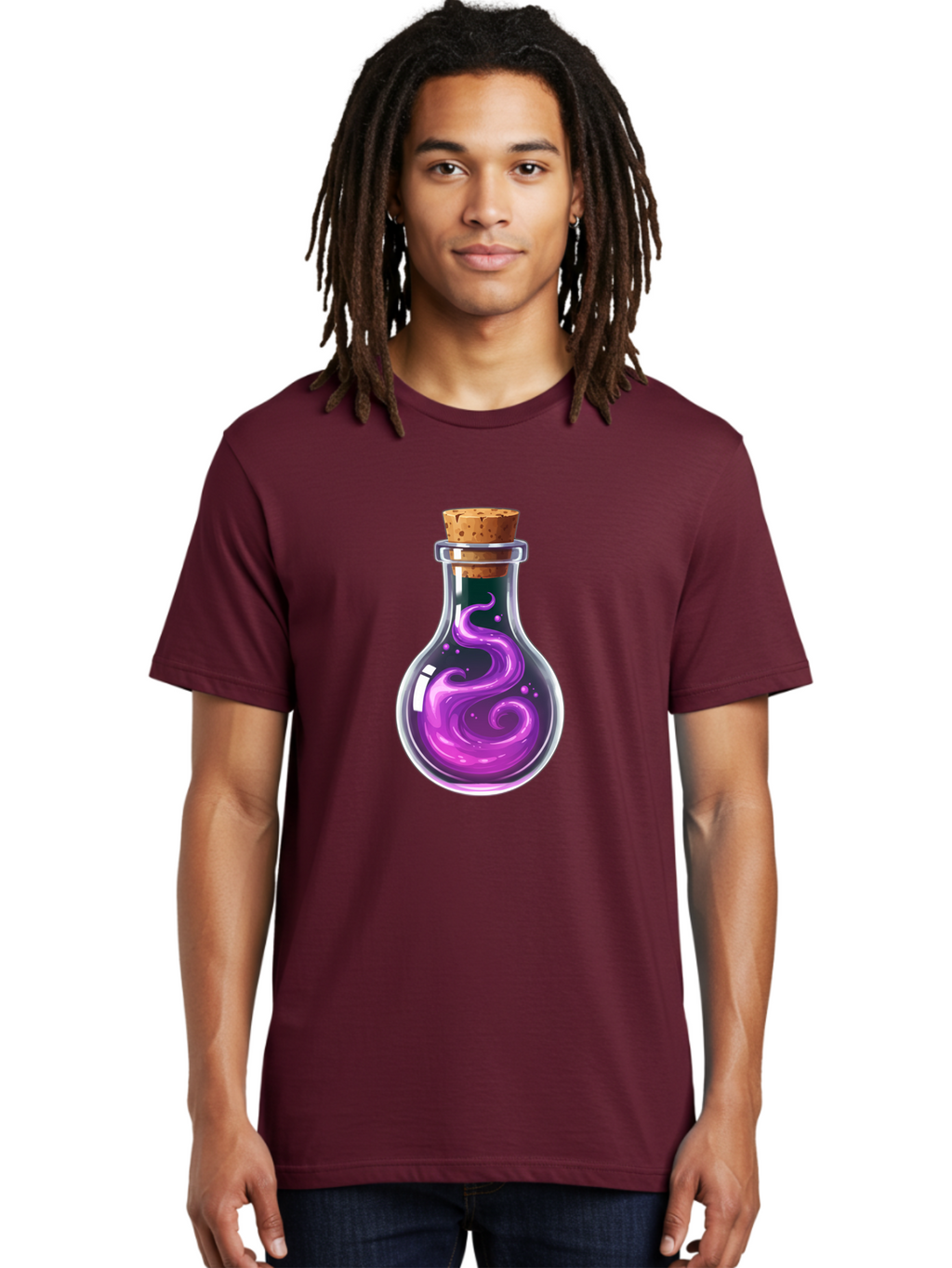 Purple-Potion-Bottle Men'S Graphic Tee, 100% Cotton, Comfortable Casual Summer Wear, Machine Washable, Vintage Camera, Old Camera, Antique Camera, Black Camera, Classic Photography, Photography Equipment, Nostalgic Device, Film Camera, Bao775
