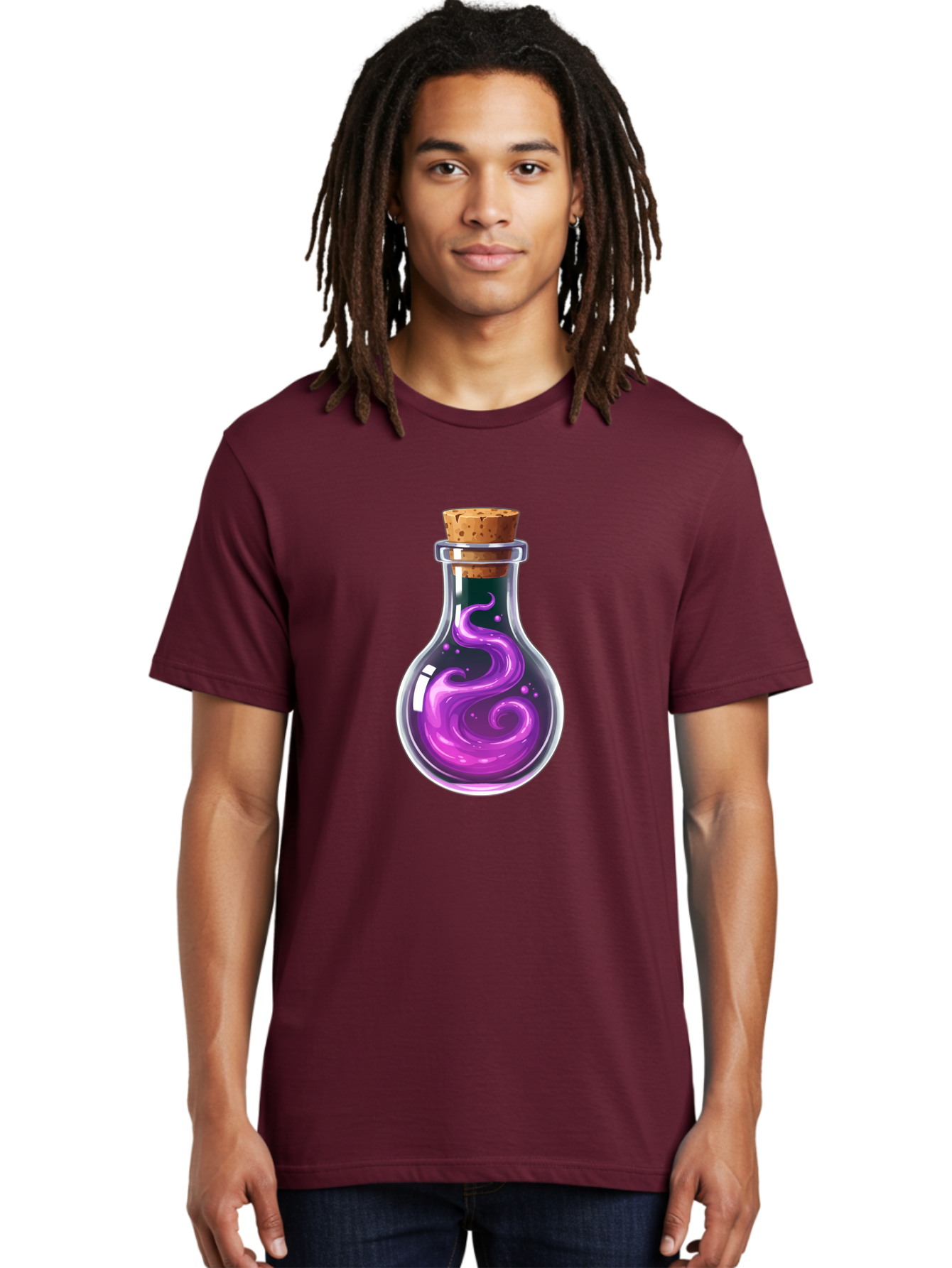 Purple-Potion-Bottle Men'S Graphic Tee, 100% Cotton, Comfortable Casual Summer Wear, Machine Washable, Vintage Camera, Old Camera, Antique Camera, Black Camera, Classic Photography, Photography Equipment, Nostalgic Device, Film Camera, Bao775