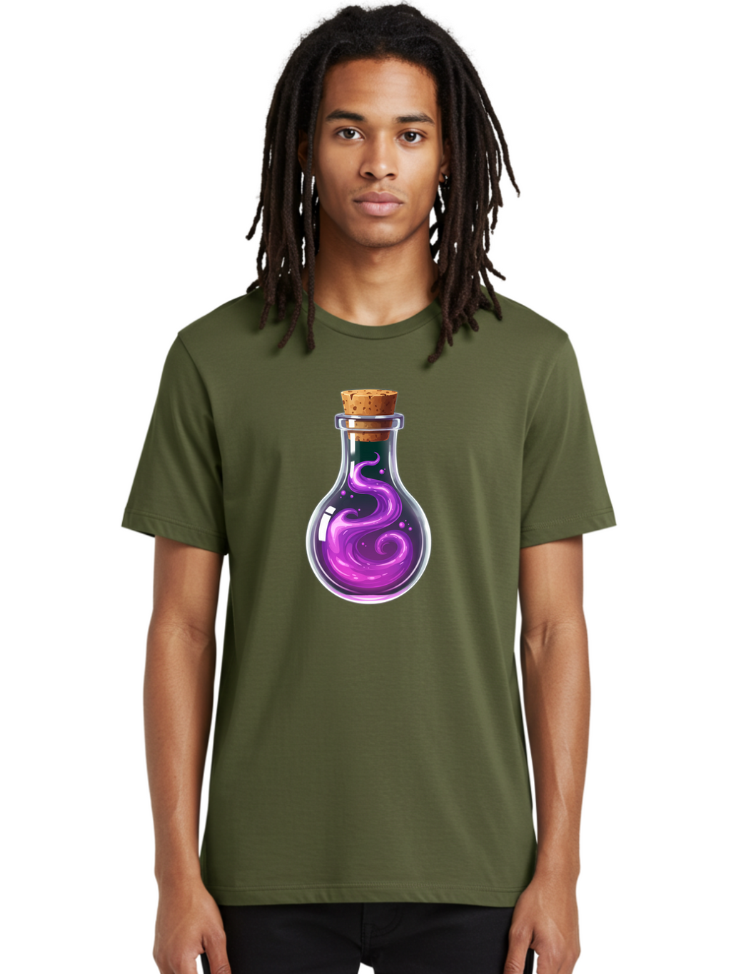 Purple-Potion-Bottle Men'S Graphic Tee, 100% Cotton, Comfortable Casual Summer Wear, Machine Washable, Vintage Camera, Old Camera, Antique Camera, Black Camera, Classic Photography, Photography Equipment, Nostalgic Device, Film Camera, Bao775