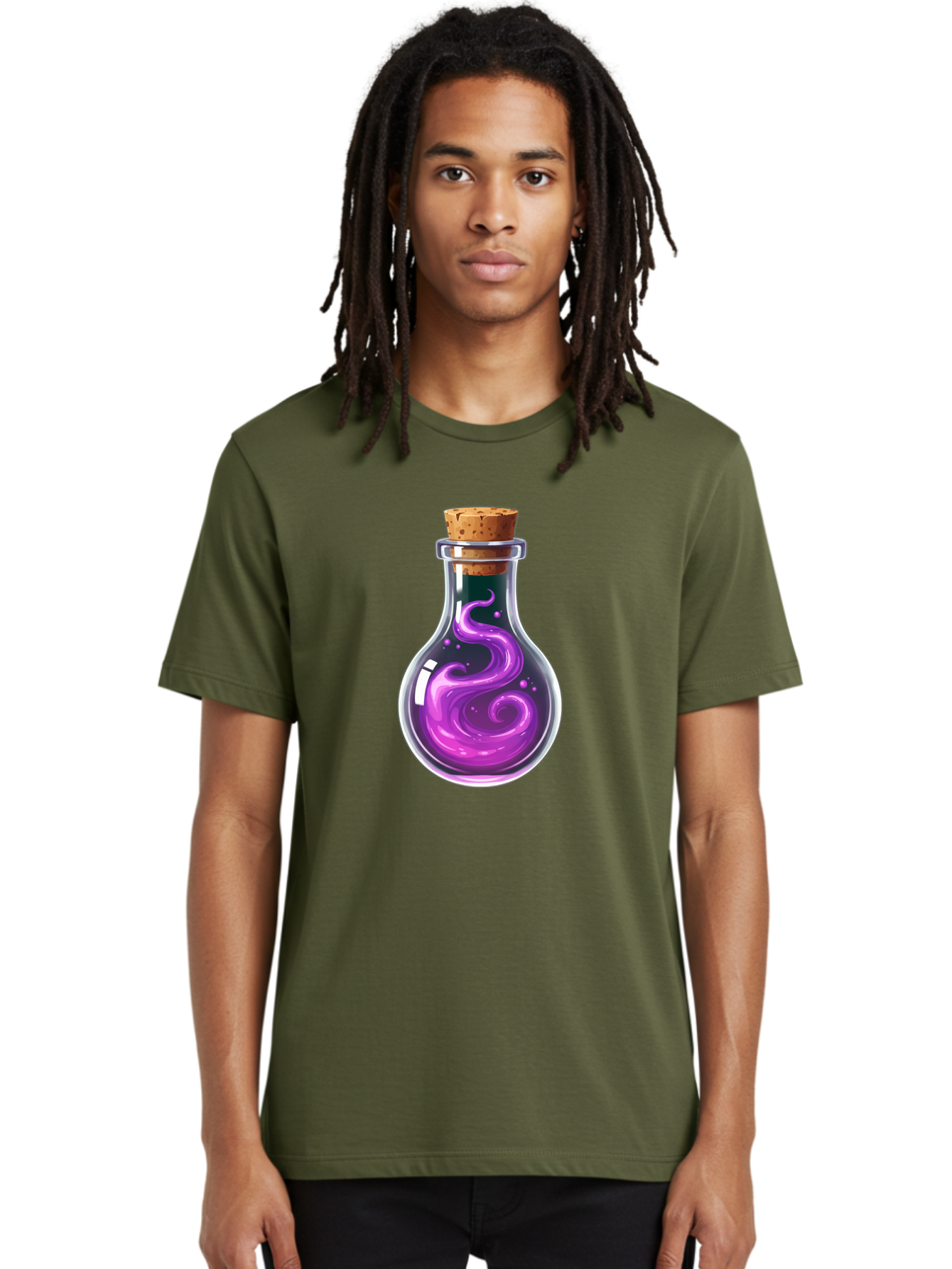Purple-Potion-Bottle Men'S Graphic Tee, 100% Cotton, Comfortable Casual Summer Wear, Machine Washable, Vintage Camera, Old Camera, Antique Camera, Black Camera, Classic Photography, Photography Equipment, Nostalgic Device, Film Camera, Bao775