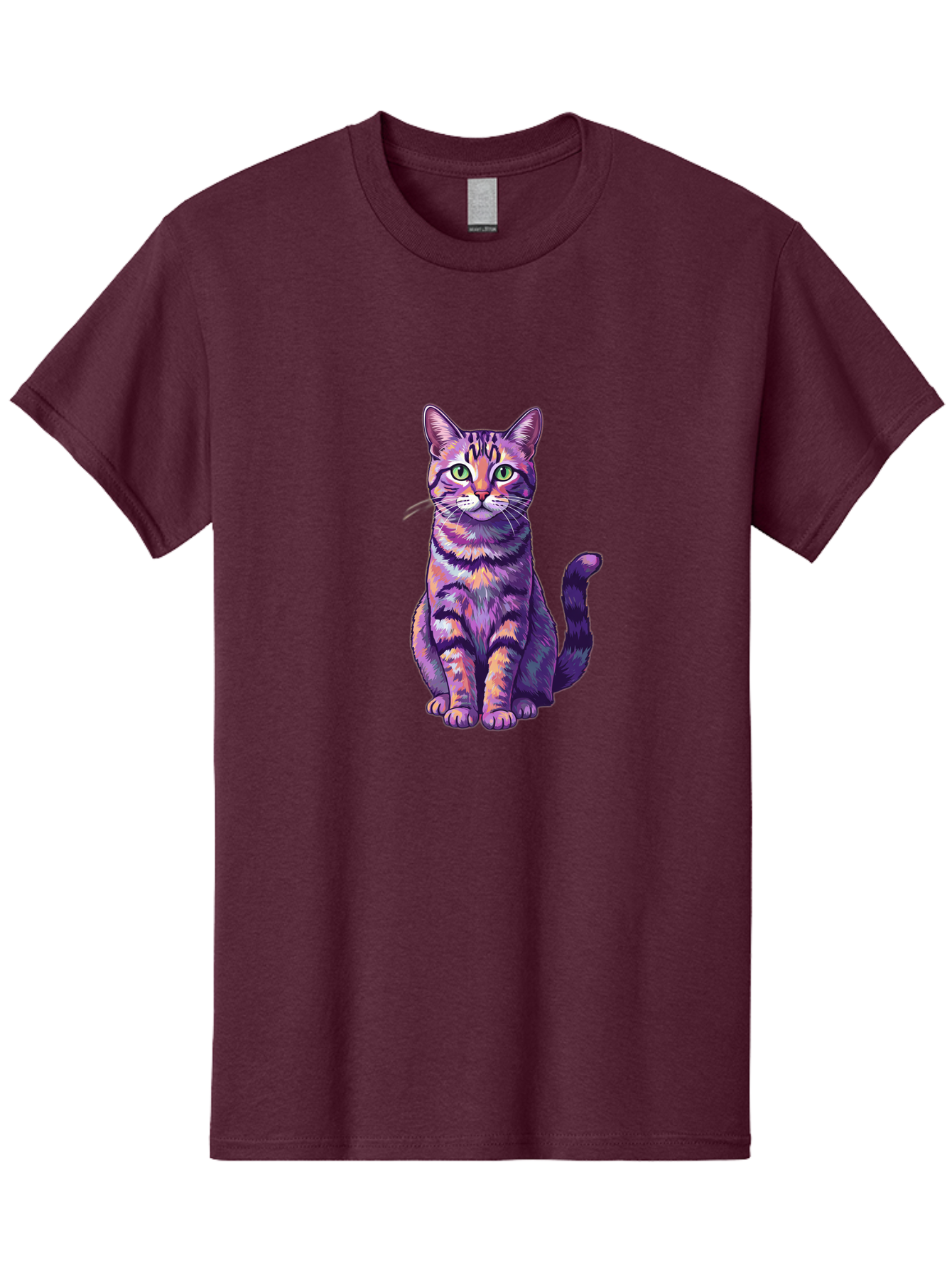 Purple-Tabby-Cat Men'S Graphic Tee, 100% Cotton, Comfortable Casual Summer Wear, Machine Washable, Vintage Camera, Old Camera, Antique Camera, Black Camera, Classic Photography, Photography Equipment, Nostalgic Device, Film Camera, Camera Art Bao776