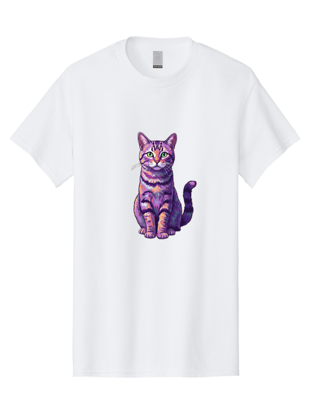 Purple-Tabby-Cat Men'S Graphic Tee, 100% Cotton, Comfortable Casual Summer Wear, Machine Washable, Vintage Camera, Old Camera, Antique Camera, Black Camera, Classic Photography, Photography Equipment, Nostalgic Device, Film Camera, Camera Art Bao776