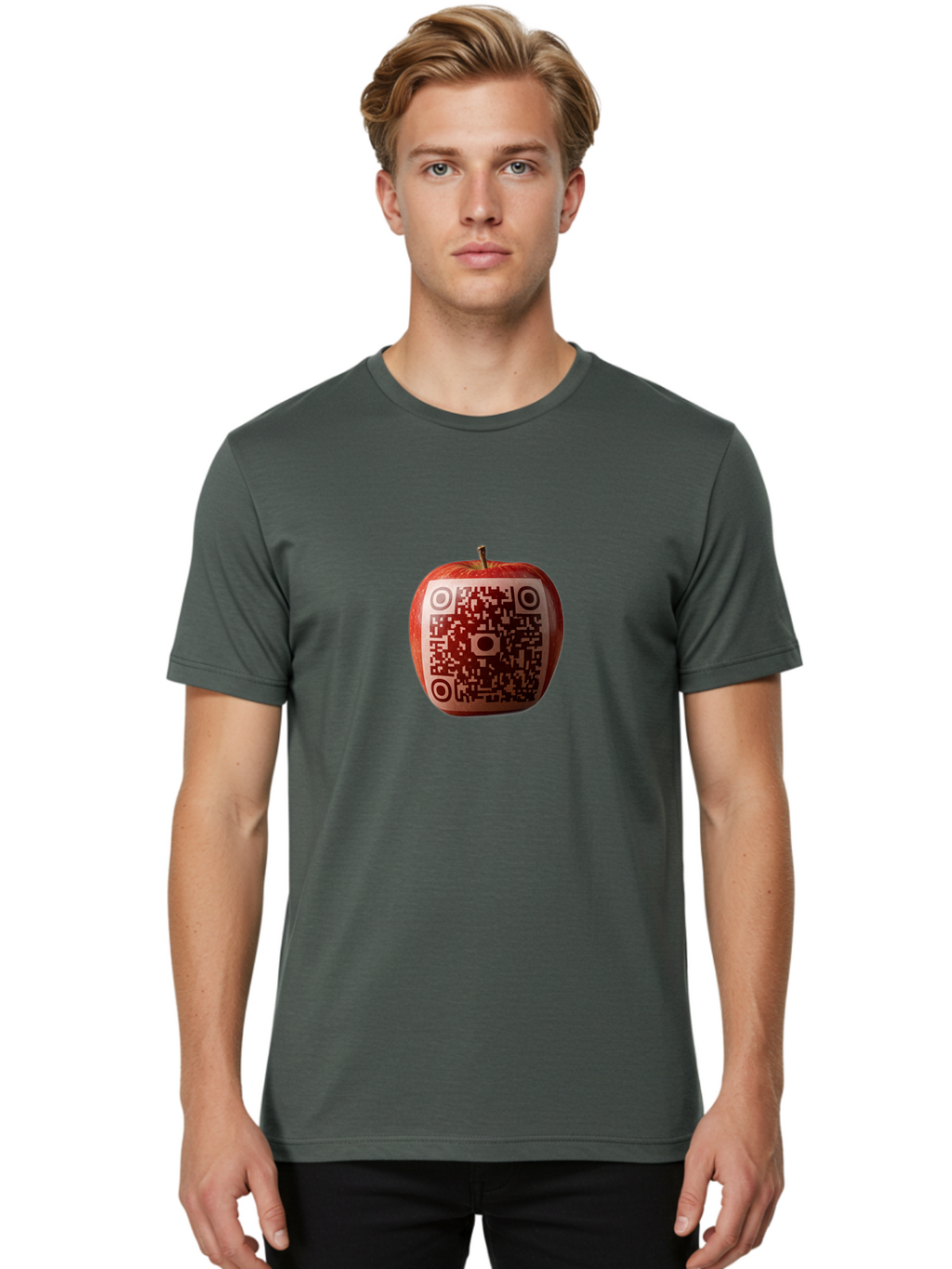 Qr-Apple Men'S Graphic Tee, 100% Cotton, Comfortable Casual Summer Wear, Machine Washable, Vintage Camera, Old Camera, Antique Camera, Black Camera, Classic Photography, Photography Equipment, Nostalgic Device, Film Camera, Camera Art Bao778