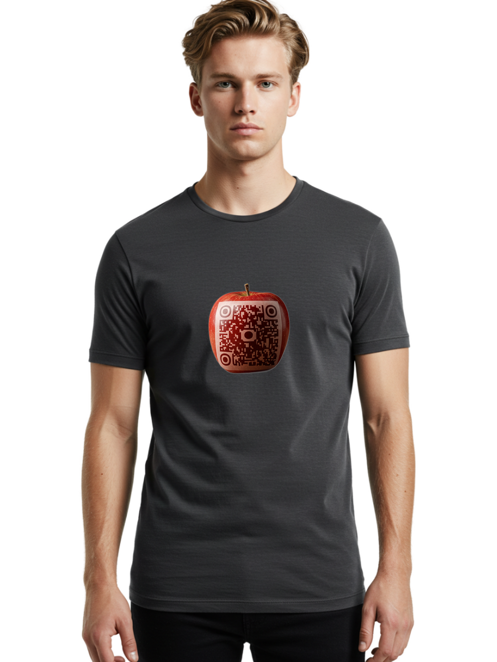 Qr-Apple Men'S Graphic Tee, 100% Cotton, Comfortable Casual Summer Wear, Machine Washable, Vintage Camera, Old Camera, Antique Camera, Black Camera, Classic Photography, Photography Equipment, Nostalgic Device, Film Camera, Camera Art Bao778
