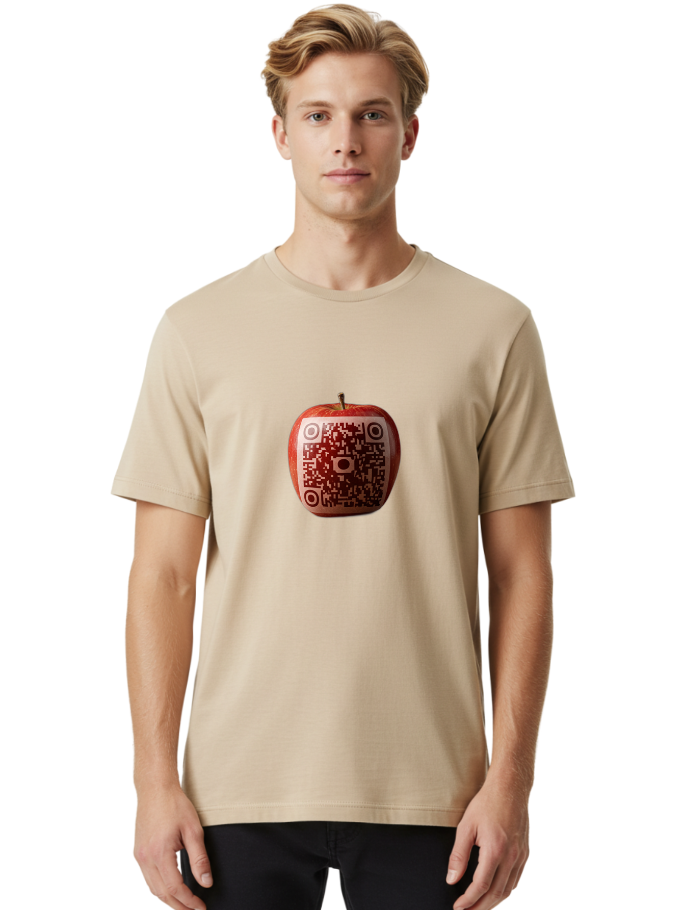 Qr-Apple Men'S Graphic Tee, 100% Cotton, Comfortable Casual Summer Wear, Machine Washable, Vintage Camera, Old Camera, Antique Camera, Black Camera, Classic Photography, Photography Equipment, Nostalgic Device, Film Camera, Camera Art Bao778