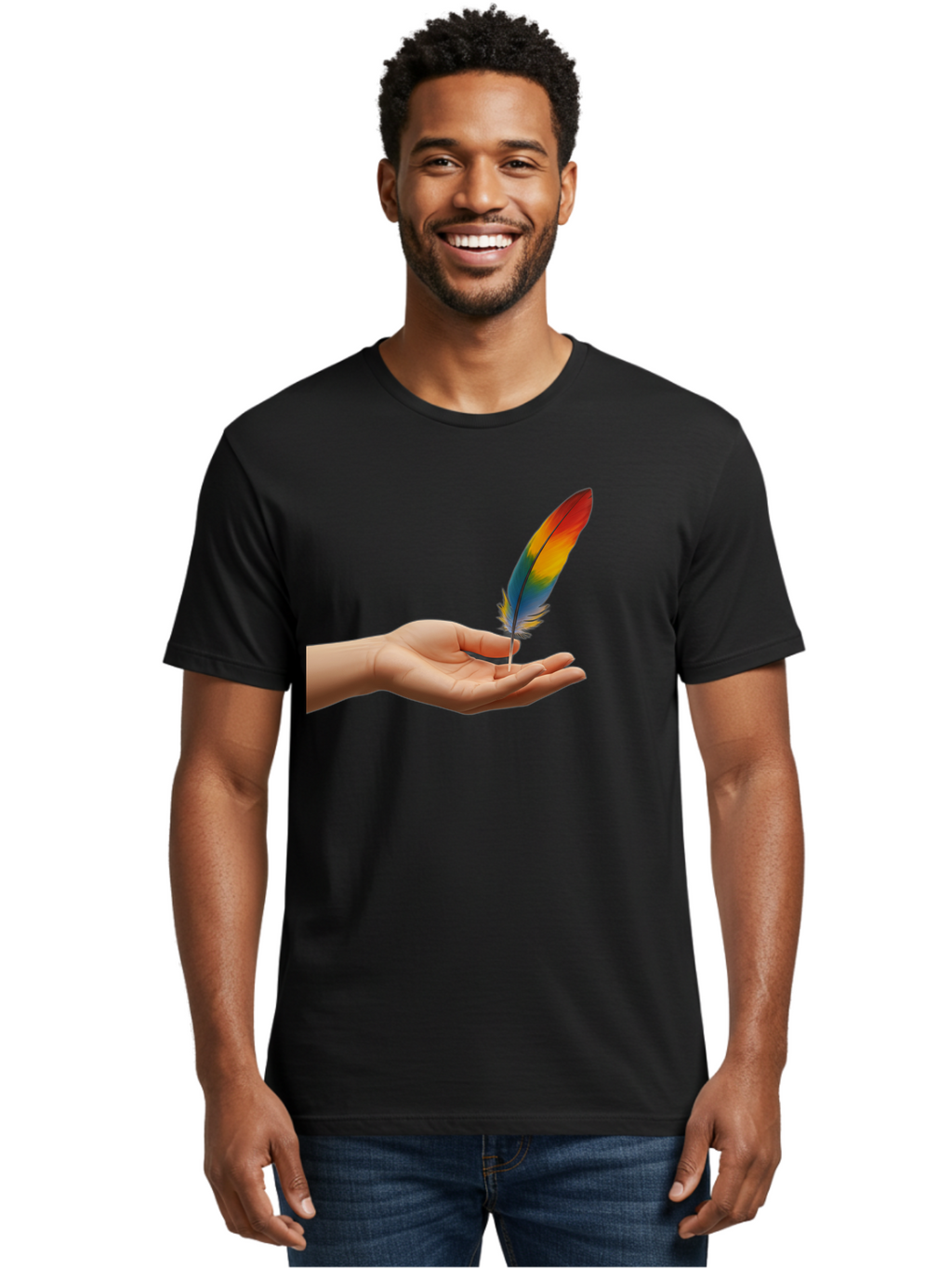 Rainbow-Feather Men'S Graphic Tee, 100% Cotton, Comfortable Casual Summer Wear, Machine Washable, Vintage Camera, Old Camera, Antique Camera, Black Camera, Classic Photography, Photography Equipment, Nostalgic Device, Film Camera, Camera Art Bao780
