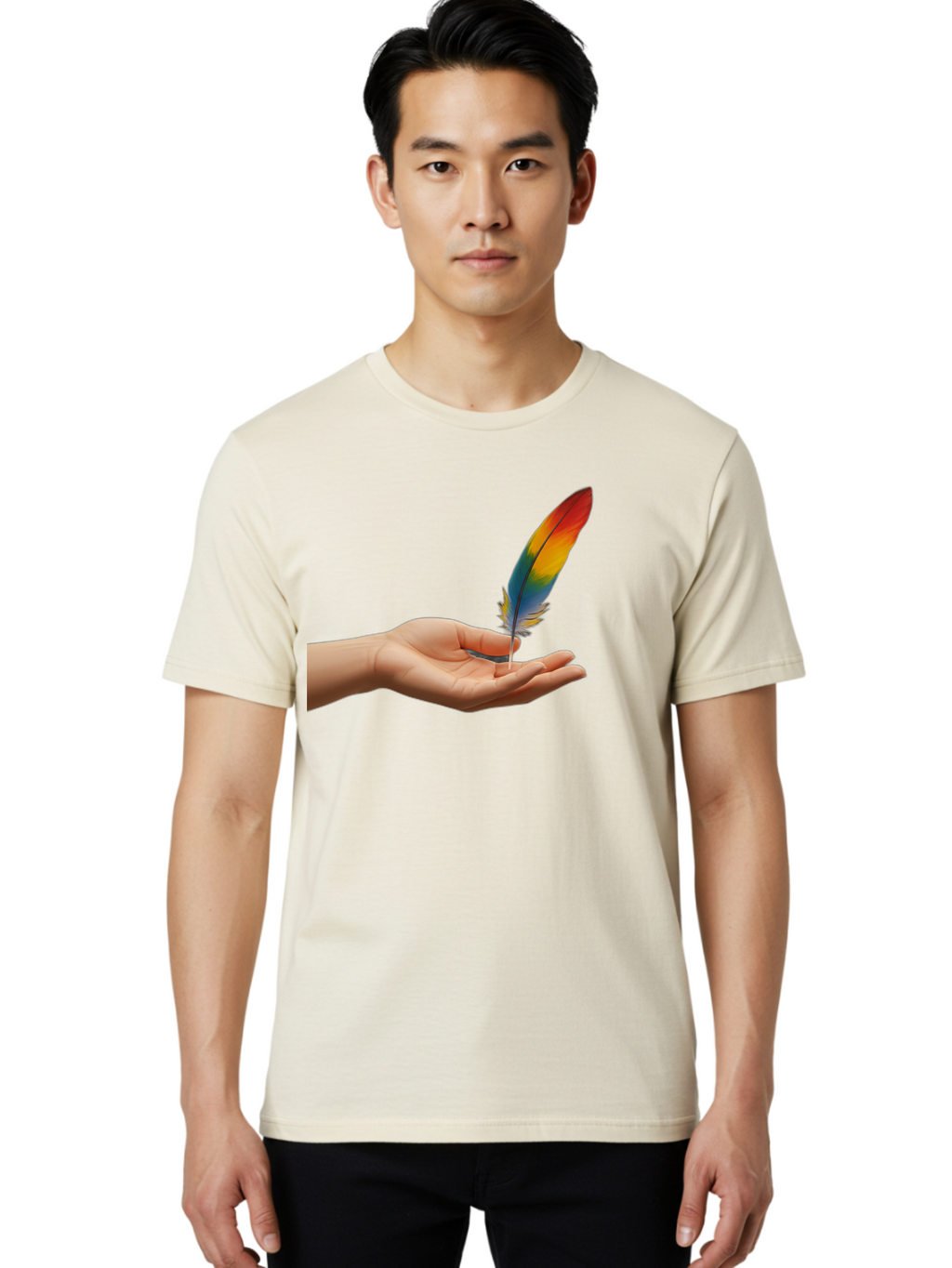 Rainbow-Feather Men'S Graphic Tee, 100% Cotton, Comfortable Casual Summer Wear, Machine Washable, Vintage Camera, Old Camera, Antique Camera, Black Camera, Classic Photography, Photography Equipment, Nostalgic Device, Film Camera, Camera Art Bao780