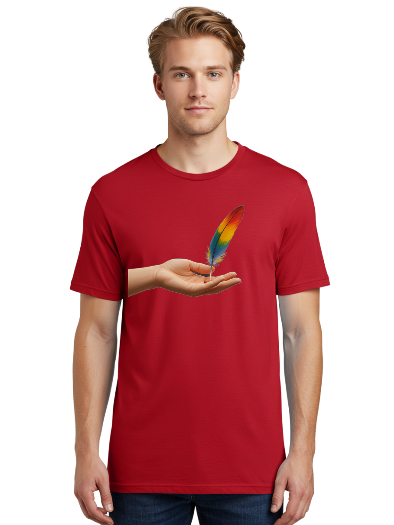 Rainbow-Feather Men'S Graphic Tee, 100% Cotton, Comfortable Casual Summer Wear, Machine Washable, Vintage Camera, Old Camera, Antique Camera, Black Camera, Classic Photography, Photography Equipment, Nostalgic Device, Film Camera, Camera Art Bao780