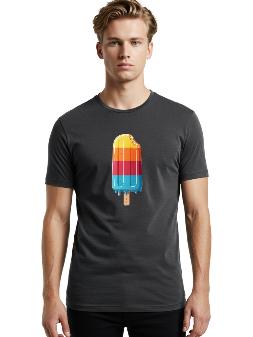 Rainbow-Popsicle Men'S Graphic Tee, 100% Cotton, Comfortable Casual Summer Wear, Machine Washable, Vintage Camera, Old Camera, Antique Camera, Black Camera, Classic Photography, Photography Equipment, Nostalgic Device, Film Camera, Camera Art Bao781