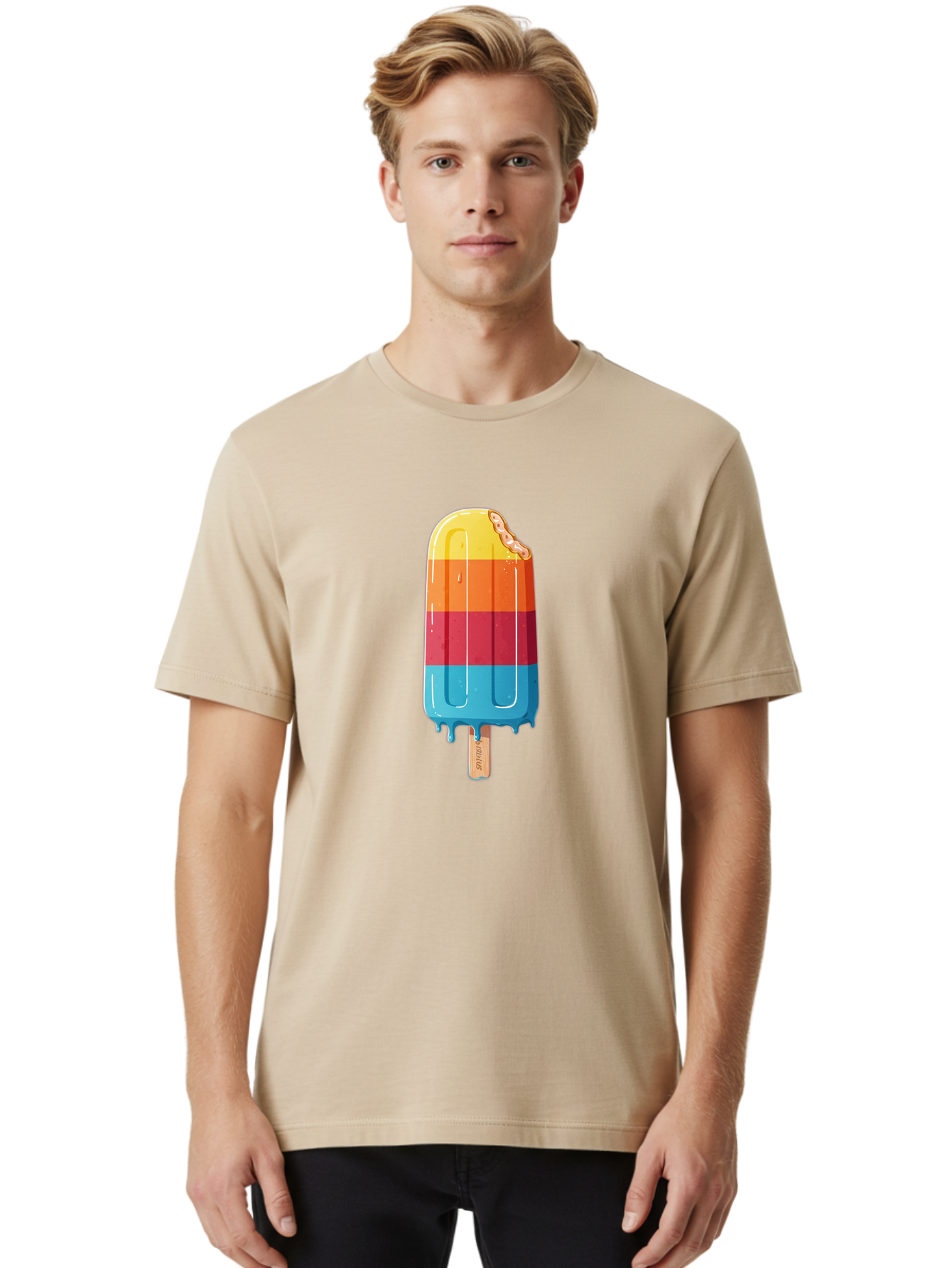 Rainbow-Popsicle Men'S Graphic Tee, 100% Cotton, Comfortable Casual Summer Wear, Machine Washable, Vintage Camera, Old Camera, Antique Camera, Black Camera, Classic Photography, Photography Equipment, Nostalgic Device, Film Camera, Camera Art Bao781