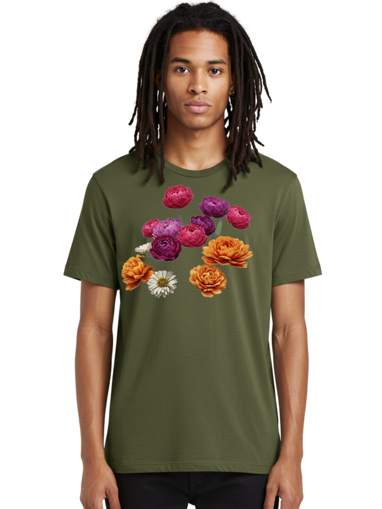 Ranunculus-Flowers Men'S Graphic Tee, 100% Cotton, Comfortable Casual Summer Wear, Machine Washable, Vintage Camera, Old Camera, Antique Camera, Black Camera, Classic Photography, Photography Equipment, Nostalgic Device, Film Camera, Bao783