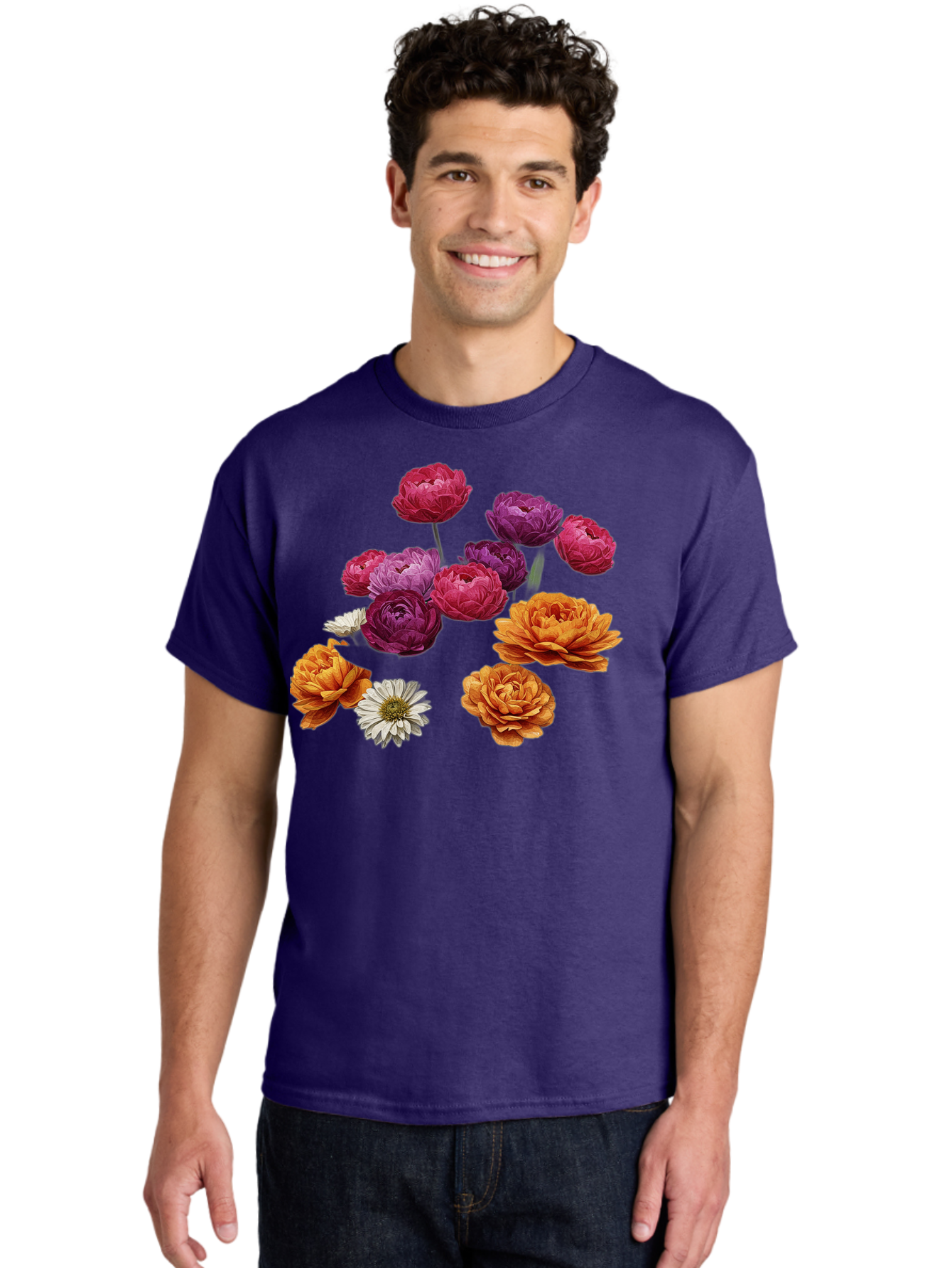 Ranunculus-Flowers Men'S Graphic Tee, 100% Cotton, Comfortable Casual Summer Wear, Machine Washable, Vintage Camera, Old Camera, Antique Camera, Black Camera, Classic Photography, Photography Equipment, Nostalgic Device, Film Camera, Bao783