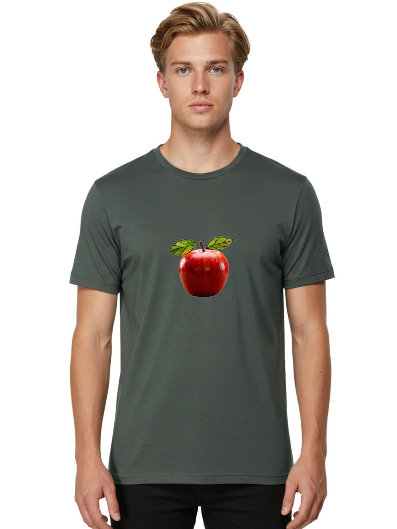 Red-Apple-1 Men'S Graphic Tee, 100% Cotton, Comfortable Casual Summer Wear, Machine Washable, Vintage Camera, Old Camera, Antique Camera, Black Camera, Classic Photography, Photography Equipment, Nostalgic Device, Film Camera, Camera Art Bao784
