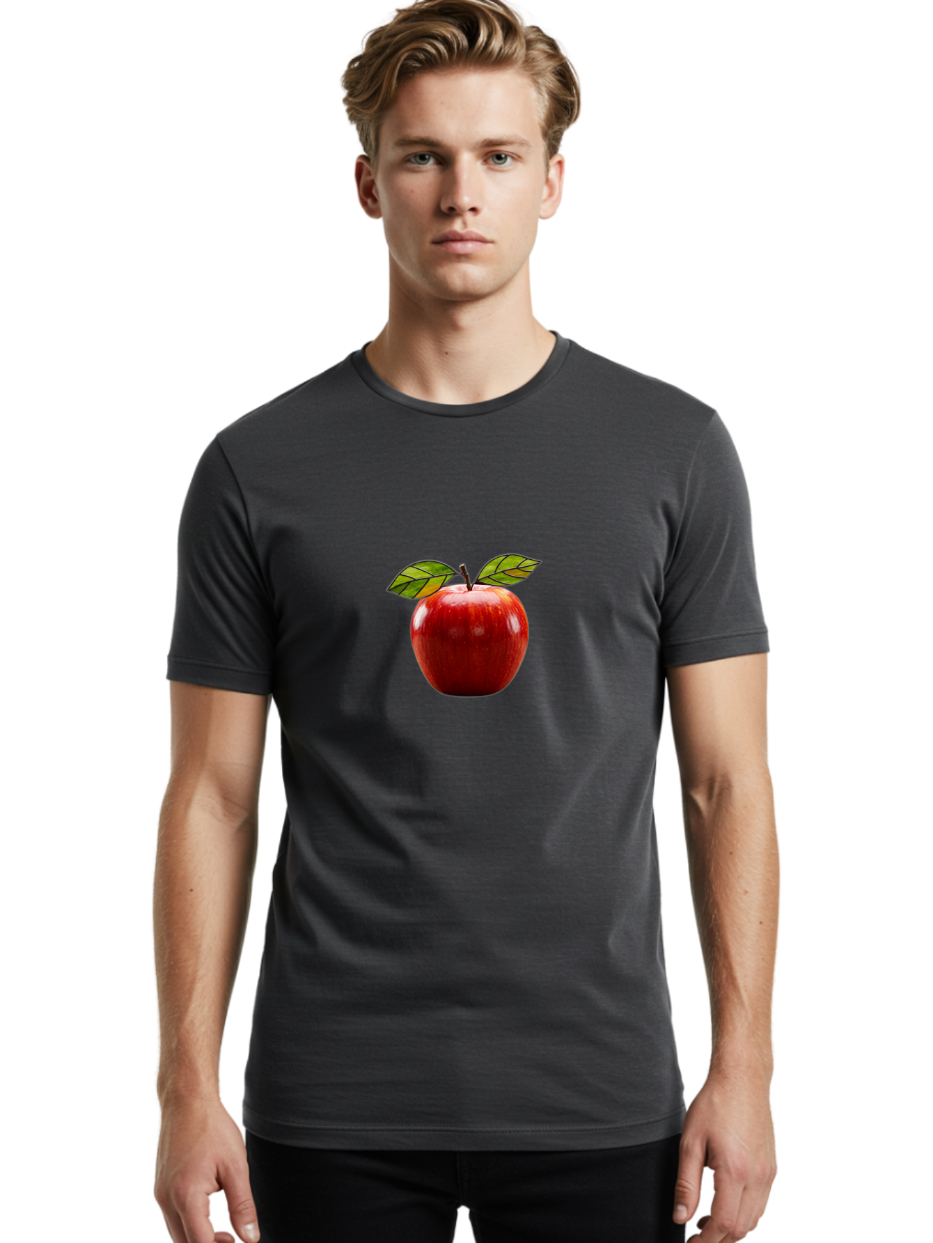 Red-Apple-1 Men'S Graphic Tee, 100% Cotton, Comfortable Casual Summer Wear, Machine Washable, Vintage Camera, Old Camera, Antique Camera, Black Camera, Classic Photography, Photography Equipment, Nostalgic Device, Film Camera, Camera Art Bao784