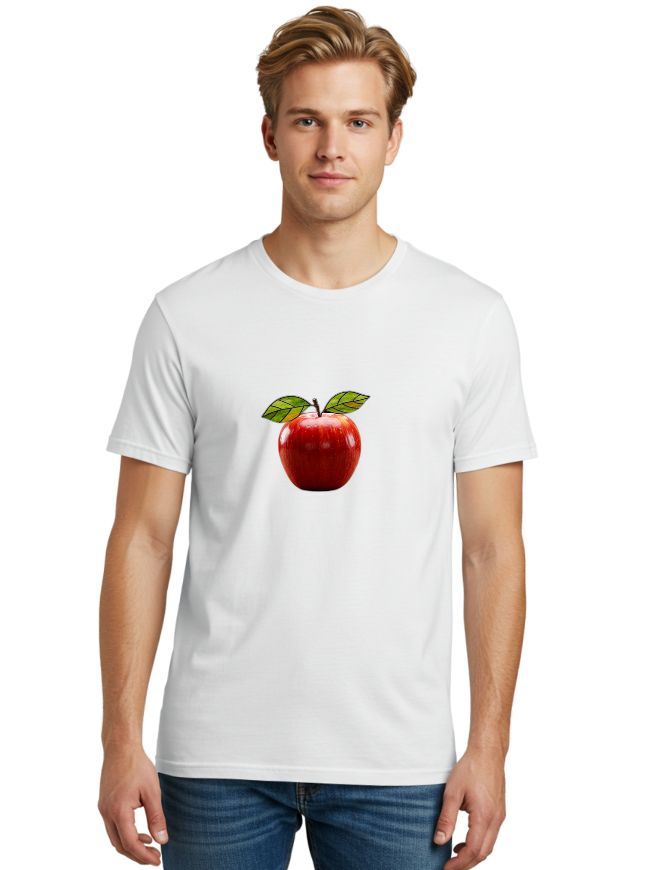 Red-Apple-1 Men'S Graphic Tee, 100% Cotton, Comfortable Casual Summer Wear, Machine Washable, Vintage Camera, Old Camera, Antique Camera, Black Camera, Classic Photography, Photography Equipment, Nostalgic Device, Film Camera, Camera Art Bao784