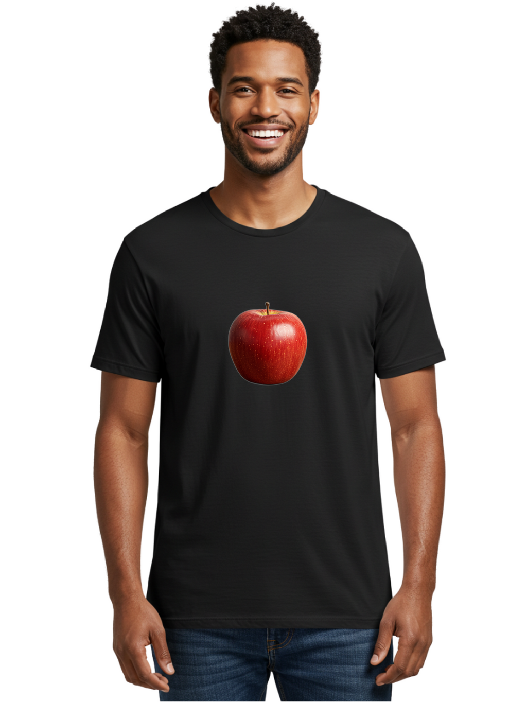 Red-Apple-2 Men'S Graphic Tee, 100% Cotton, Comfortable Casual Summer Wear, Machine Washable, Vintage Camera, Old Camera, Antique Camera, Black Camera, Classic Photography, Photography Equipment, Nostalgic Device, Film Camera, Camera Art Bao785