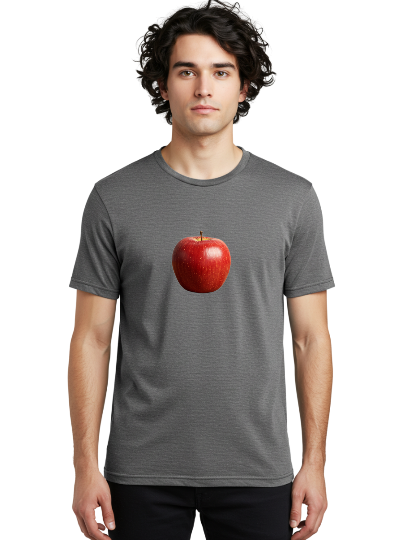 Red-Apple-2 Men'S Graphic Tee, 100% Cotton, Comfortable Casual Summer Wear, Machine Washable, Vintage Camera, Old Camera, Antique Camera, Black Camera, Classic Photography, Photography Equipment, Nostalgic Device, Film Camera, Camera Art Bao785
