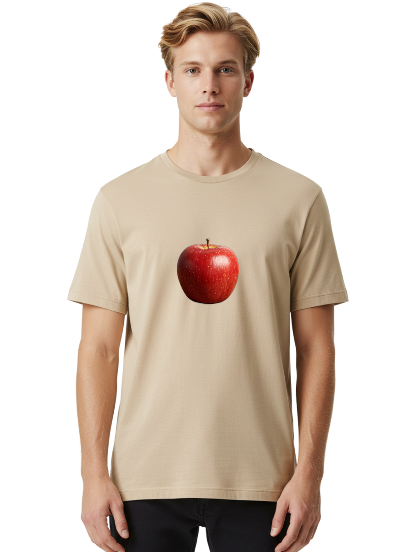 Red-Apple-2 Men'S Graphic Tee, 100% Cotton, Comfortable Casual Summer Wear, Machine Washable, Vintage Camera, Old Camera, Antique Camera, Black Camera, Classic Photography, Photography Equipment, Nostalgic Device, Film Camera, Camera Art Bao785