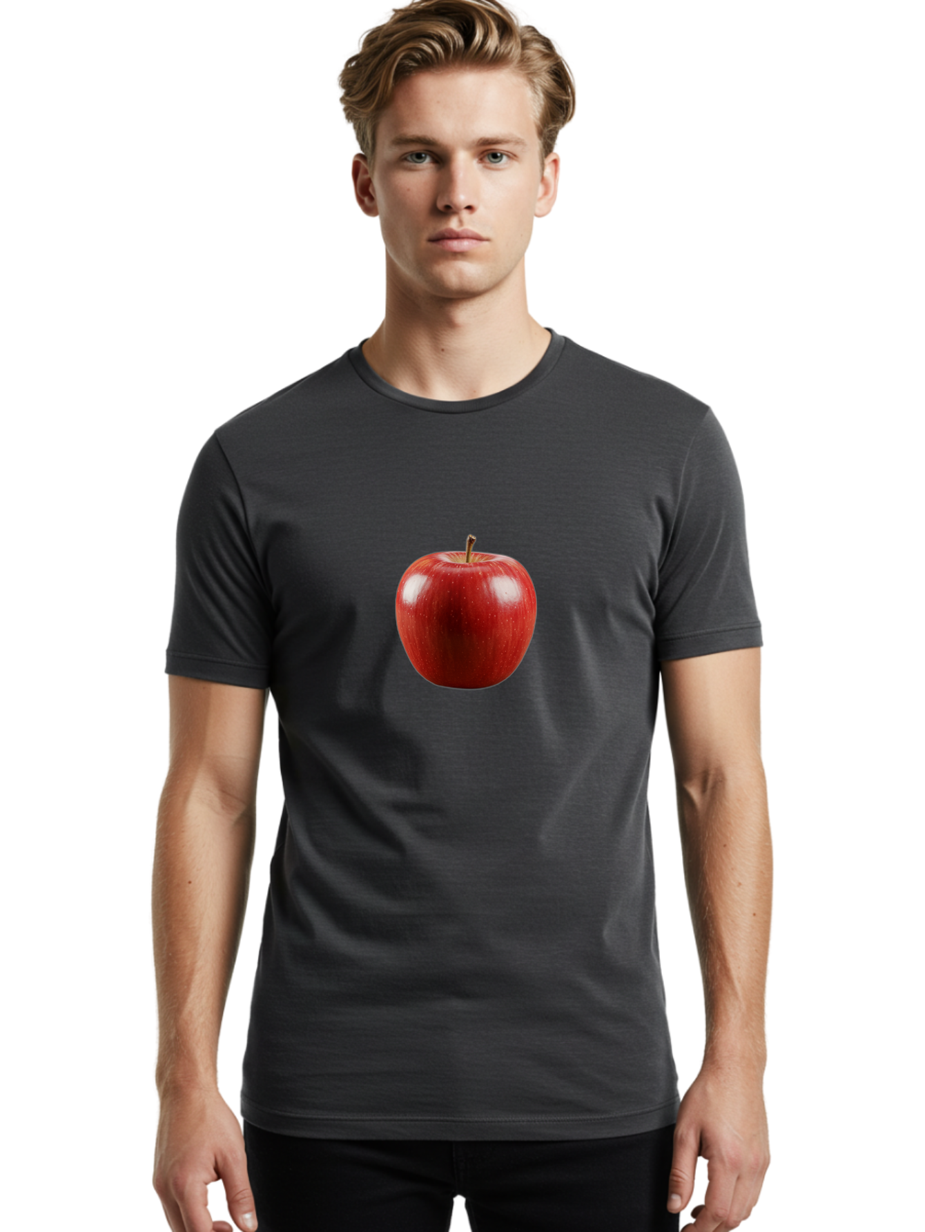 Red-Apple-3 Men'S Graphic Tee, 100% Cotton, Comfortable Casual Summer Wear, Machine Washable, Vintage Camera, Old Camera, Antique Camera, Black Camera, Classic Photography, Photography Equipment, Nostalgic Device, Film Camera, Camera Art Bao786