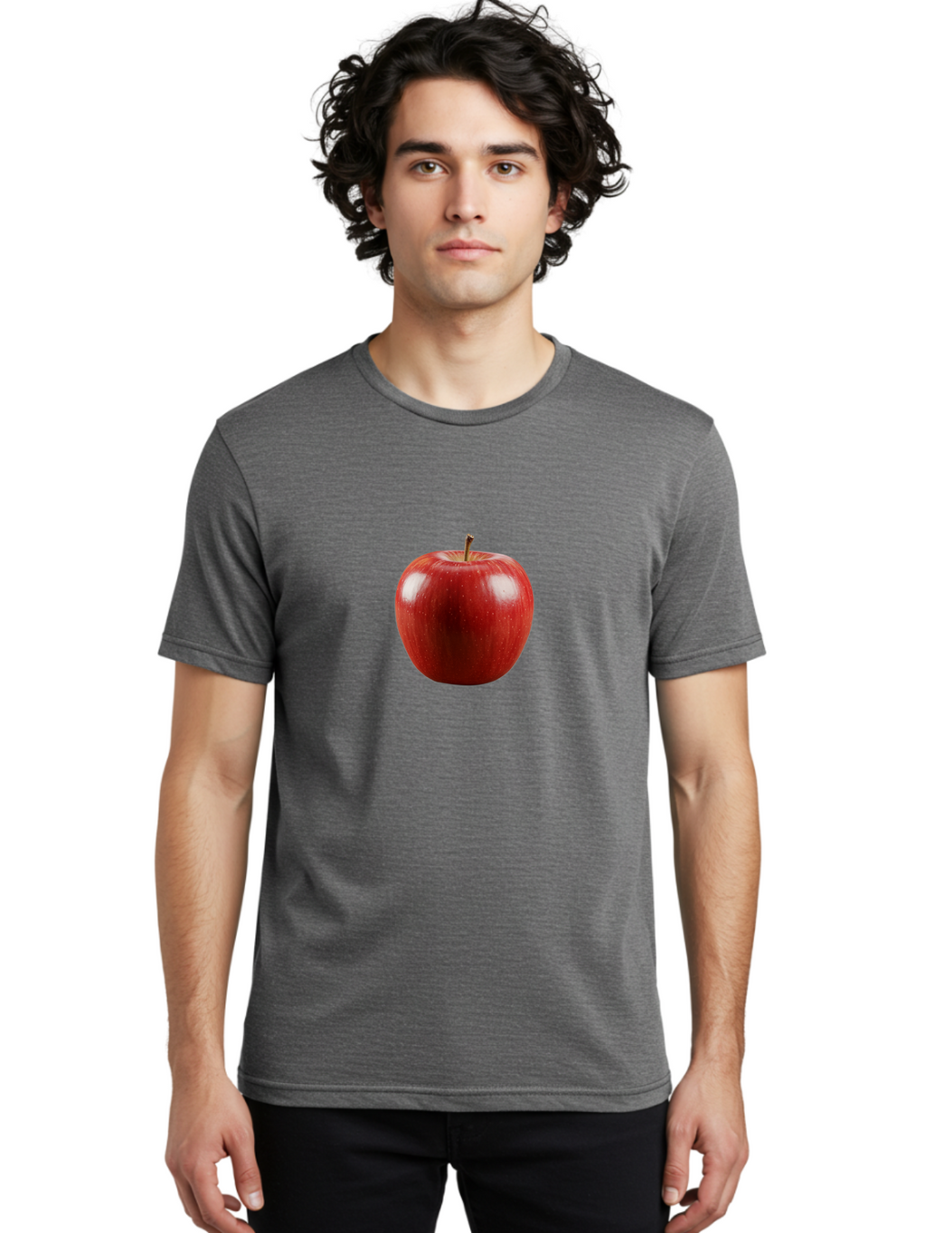 Red-Apple-3 Men'S Graphic Tee, 100% Cotton, Comfortable Casual Summer Wear, Machine Washable, Vintage Camera, Old Camera, Antique Camera, Black Camera, Classic Photography, Photography Equipment, Nostalgic Device, Film Camera, Camera Art Bao786