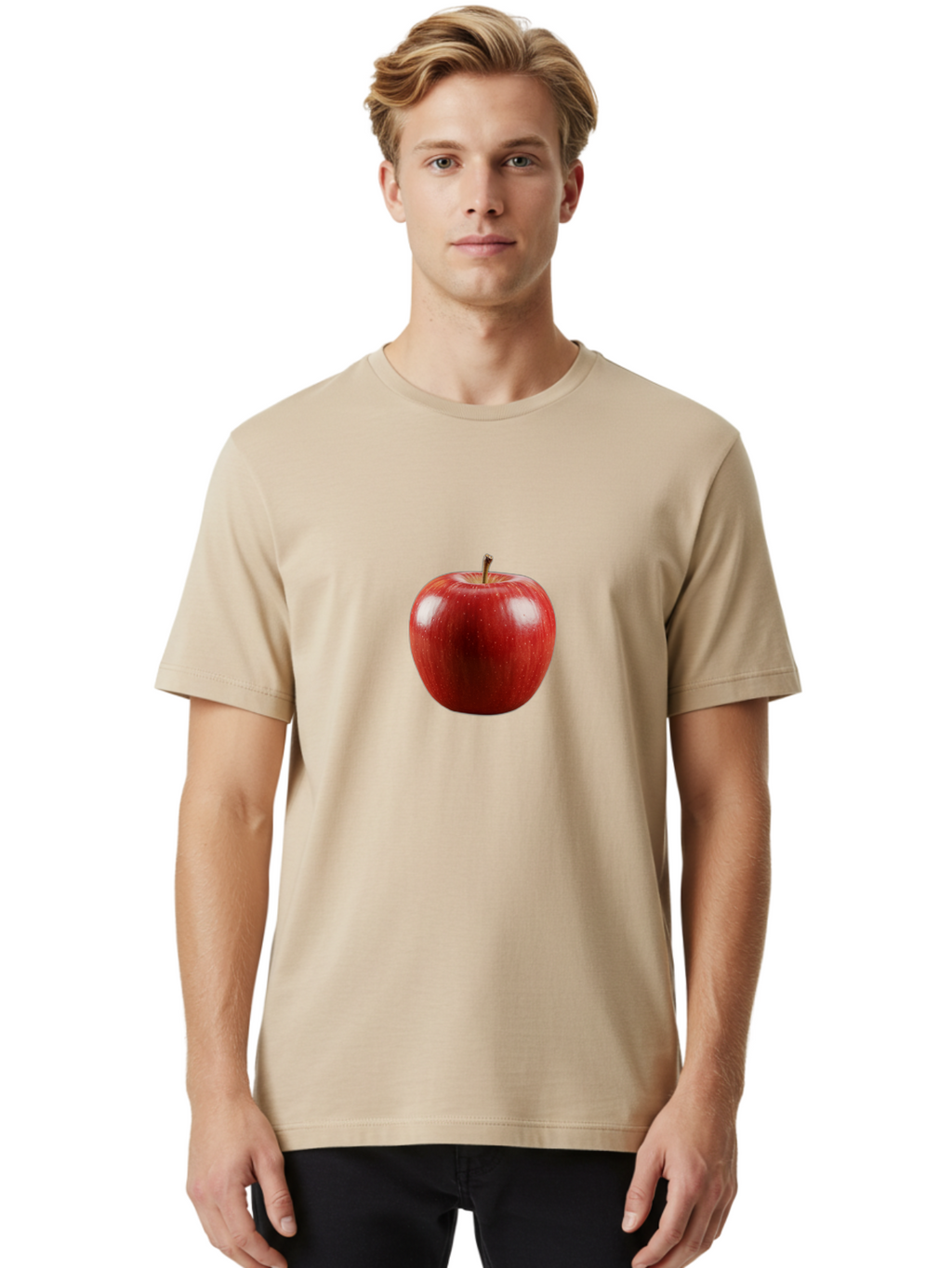 Red-Apple-3 Men'S Graphic Tee, 100% Cotton, Comfortable Casual Summer Wear, Machine Washable, Vintage Camera, Old Camera, Antique Camera, Black Camera, Classic Photography, Photography Equipment, Nostalgic Device, Film Camera, Camera Art Bao786