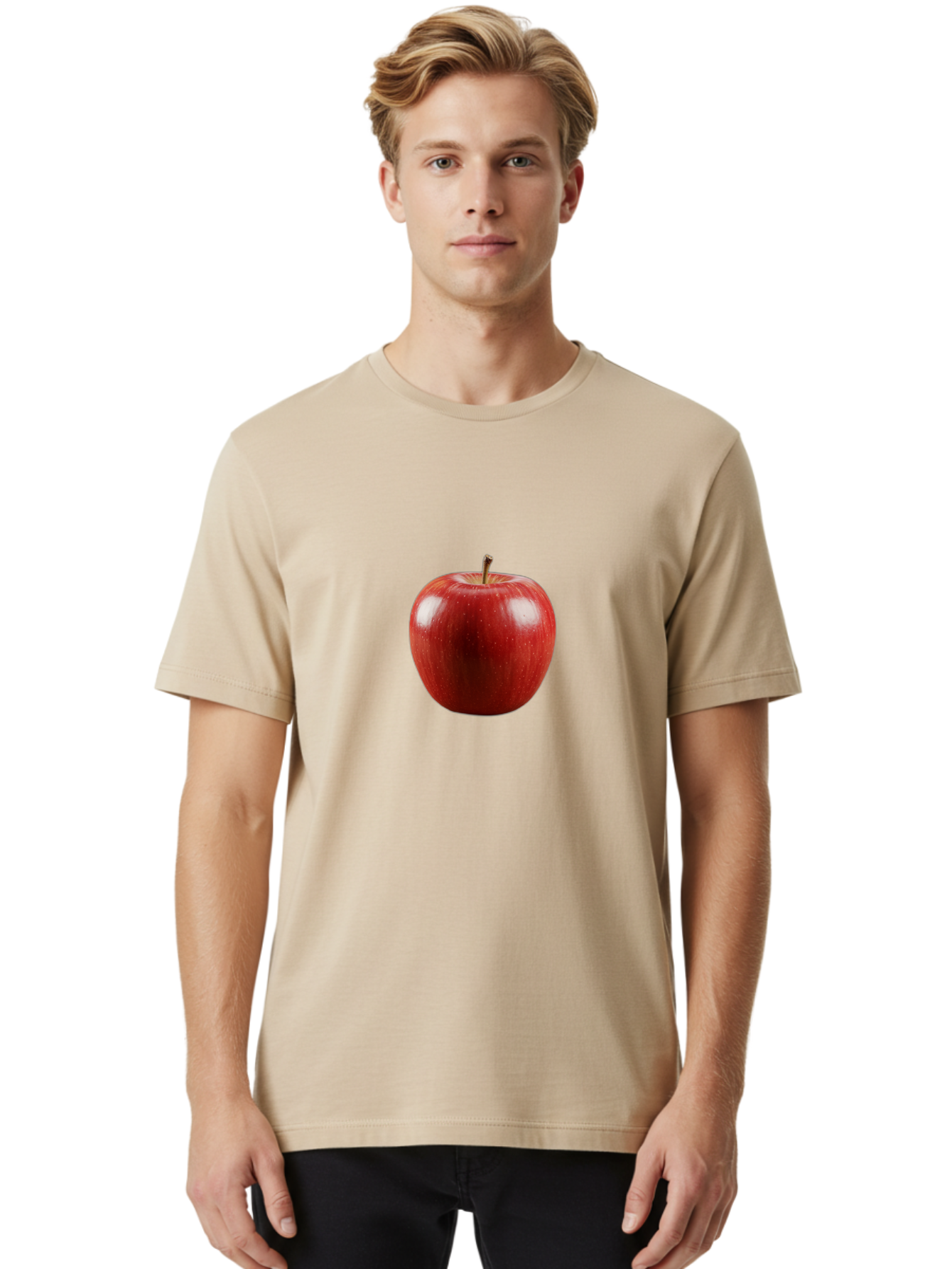 Red-Apple-3 Men'S Graphic Tee, 100% Cotton, Comfortable Casual Summer Wear, Machine Washable, Vintage Camera, Old Camera, Antique Camera, Black Camera, Classic Photography, Photography Equipment, Nostalgic Device, Film Camera, Camera Art Bao786