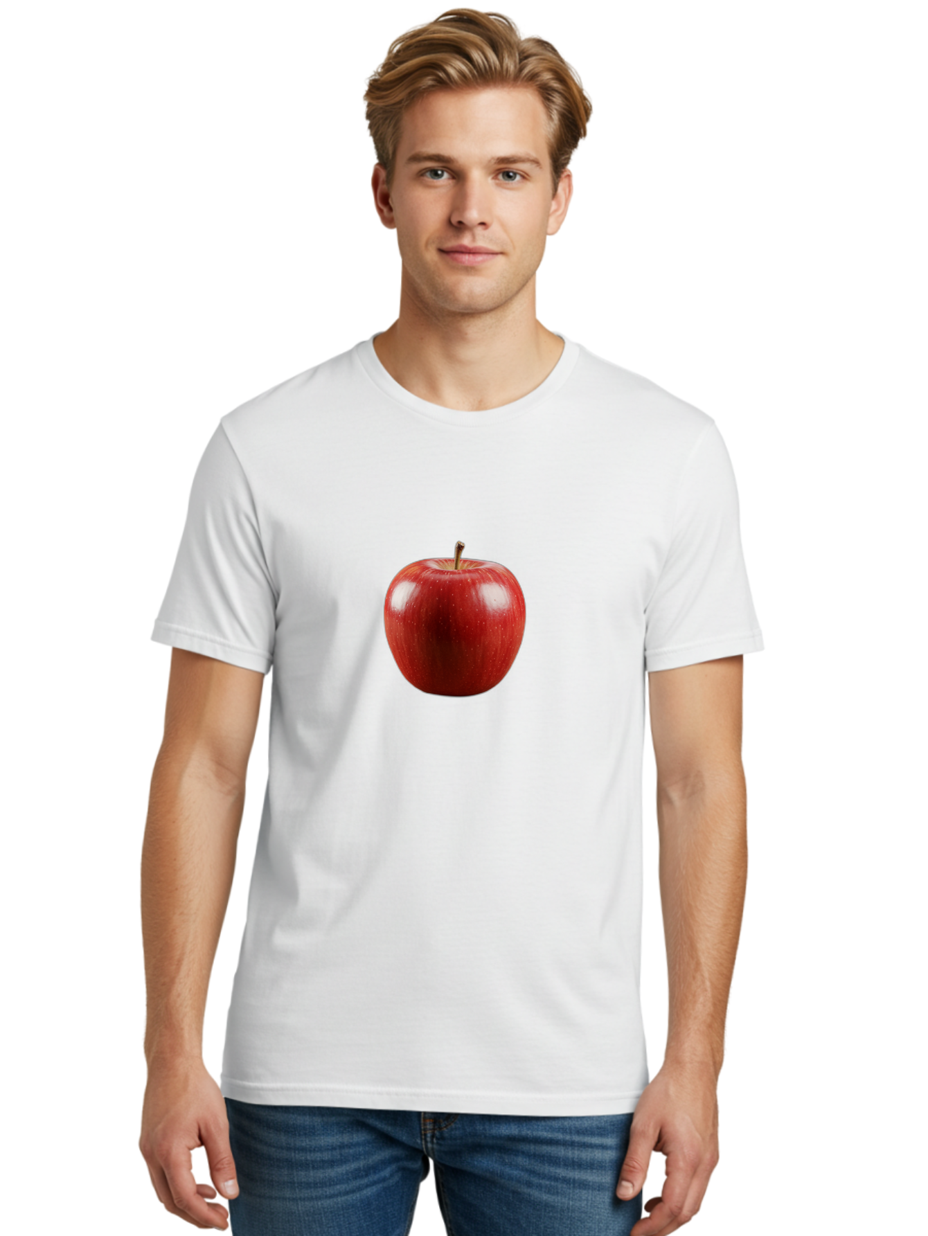 Red-Apple-3 Men'S Graphic Tee, 100% Cotton, Comfortable Casual Summer Wear, Machine Washable, Vintage Camera, Old Camera, Antique Camera, Black Camera, Classic Photography, Photography Equipment, Nostalgic Device, Film Camera, Camera Art Bao786