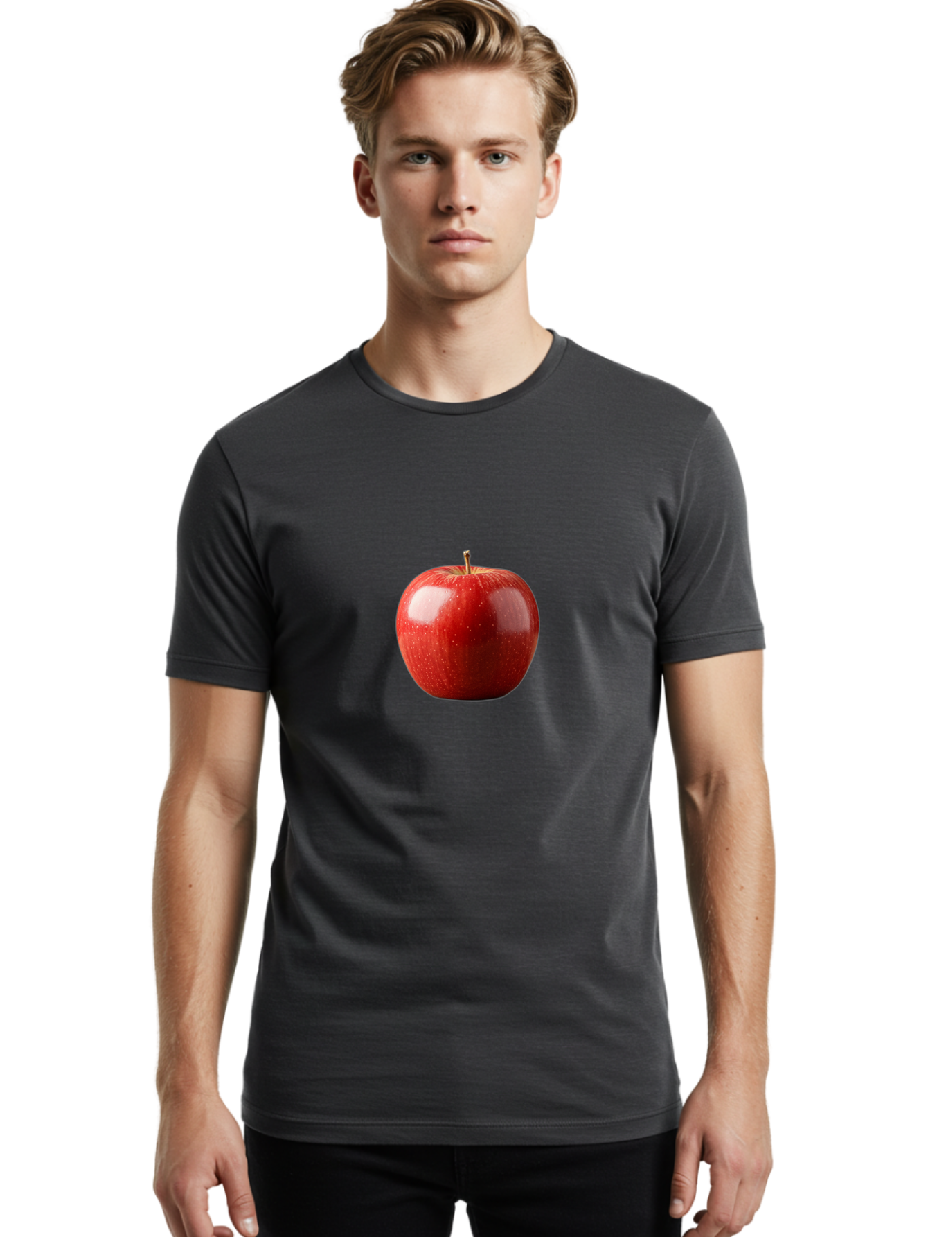 Red-Apple-4 Men'S Graphic Tee, 100% Cotton, Comfortable Casual Summer Wear, Machine Washable, Vintage Camera, Old Camera, Antique Camera, Black Camera, Classic Photography, Photography Equipment, Nostalgic Device, Film Camera, Camera Art Bao787