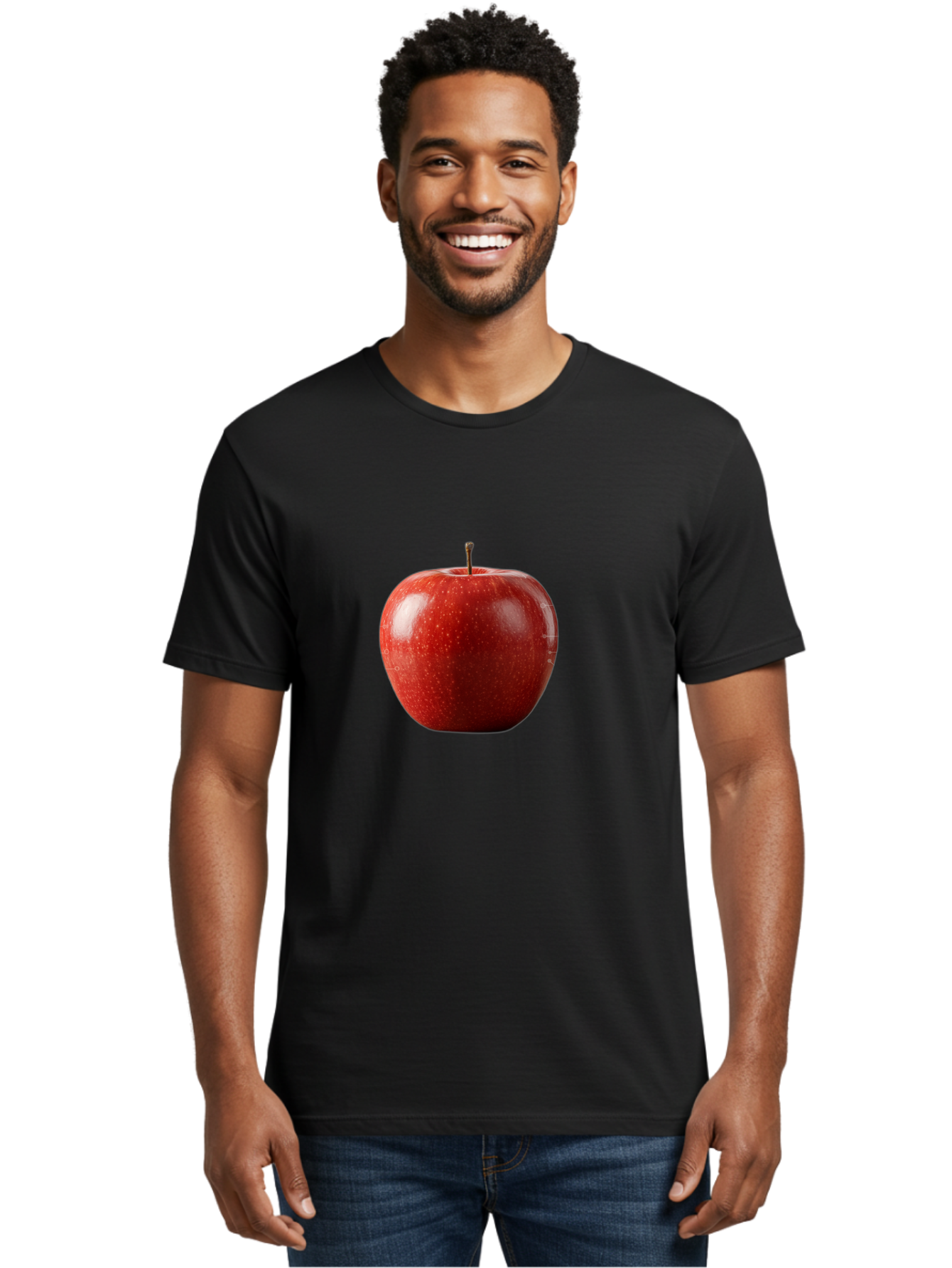 Red-Apple-5 Men'S Graphic Tee, 100% Cotton, Comfortable Casual Summer Wear, Machine Washable, Vintage Camera, Old Camera, Antique Camera, Black Camera, Classic Photography, Photography Equipment, Nostalgic Device, Film Camera, Camera Art Bao788