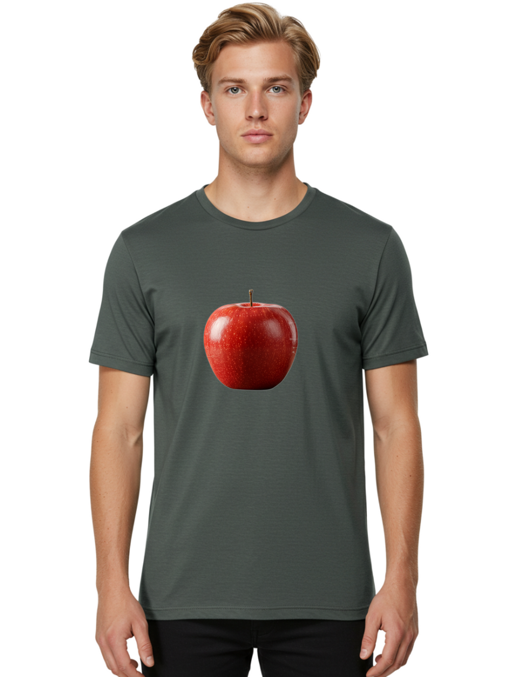 Red-Apple-5 Men'S Graphic Tee, 100% Cotton, Comfortable Casual Summer Wear, Machine Washable, Vintage Camera, Old Camera, Antique Camera, Black Camera, Classic Photography, Photography Equipment, Nostalgic Device, Film Camera, Camera Art Bao788