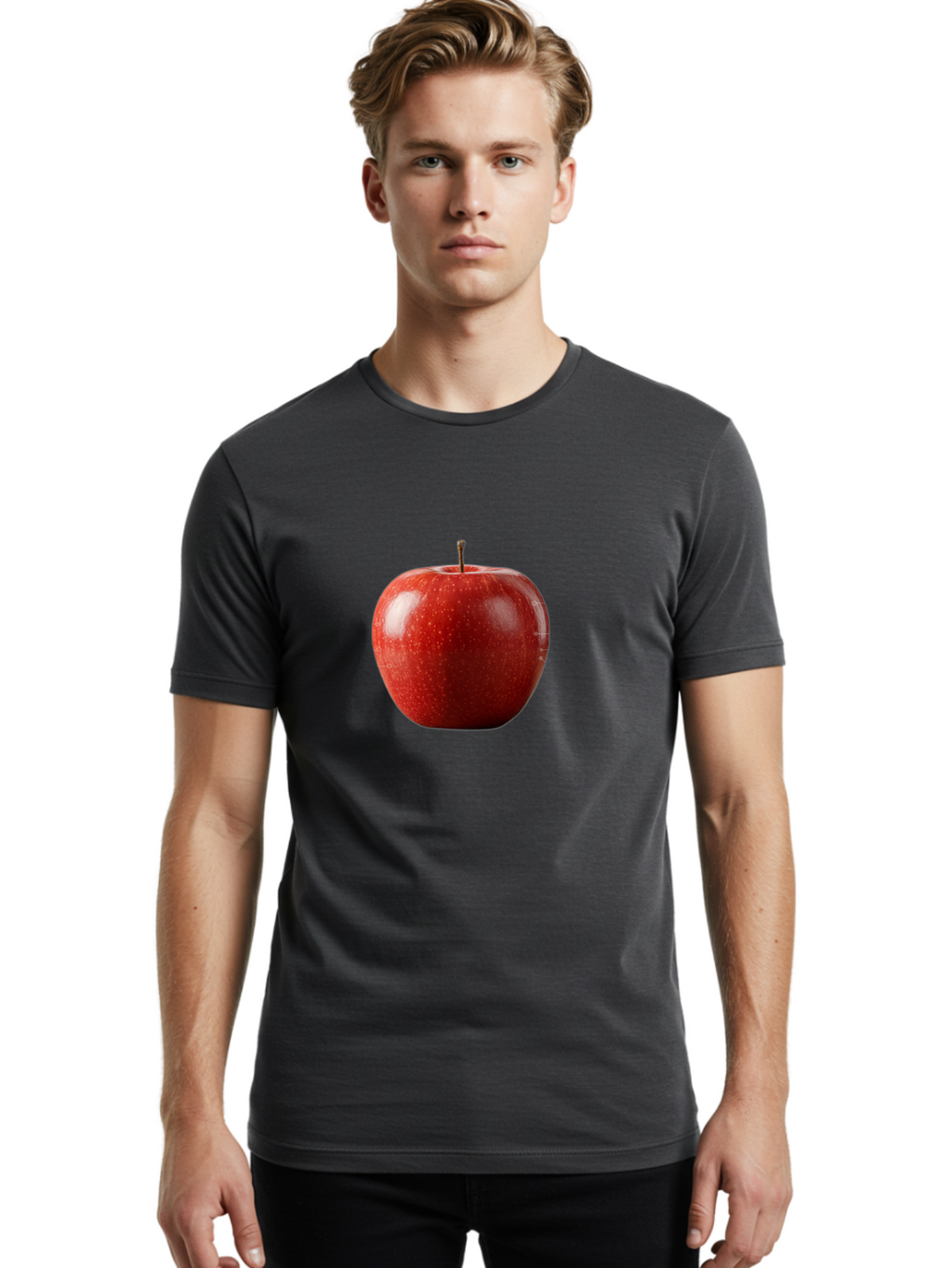 Red-Apple-5 Men'S Graphic Tee, 100% Cotton, Comfortable Casual Summer Wear, Machine Washable, Vintage Camera, Old Camera, Antique Camera, Black Camera, Classic Photography, Photography Equipment, Nostalgic Device, Film Camera, Camera Art Bao788