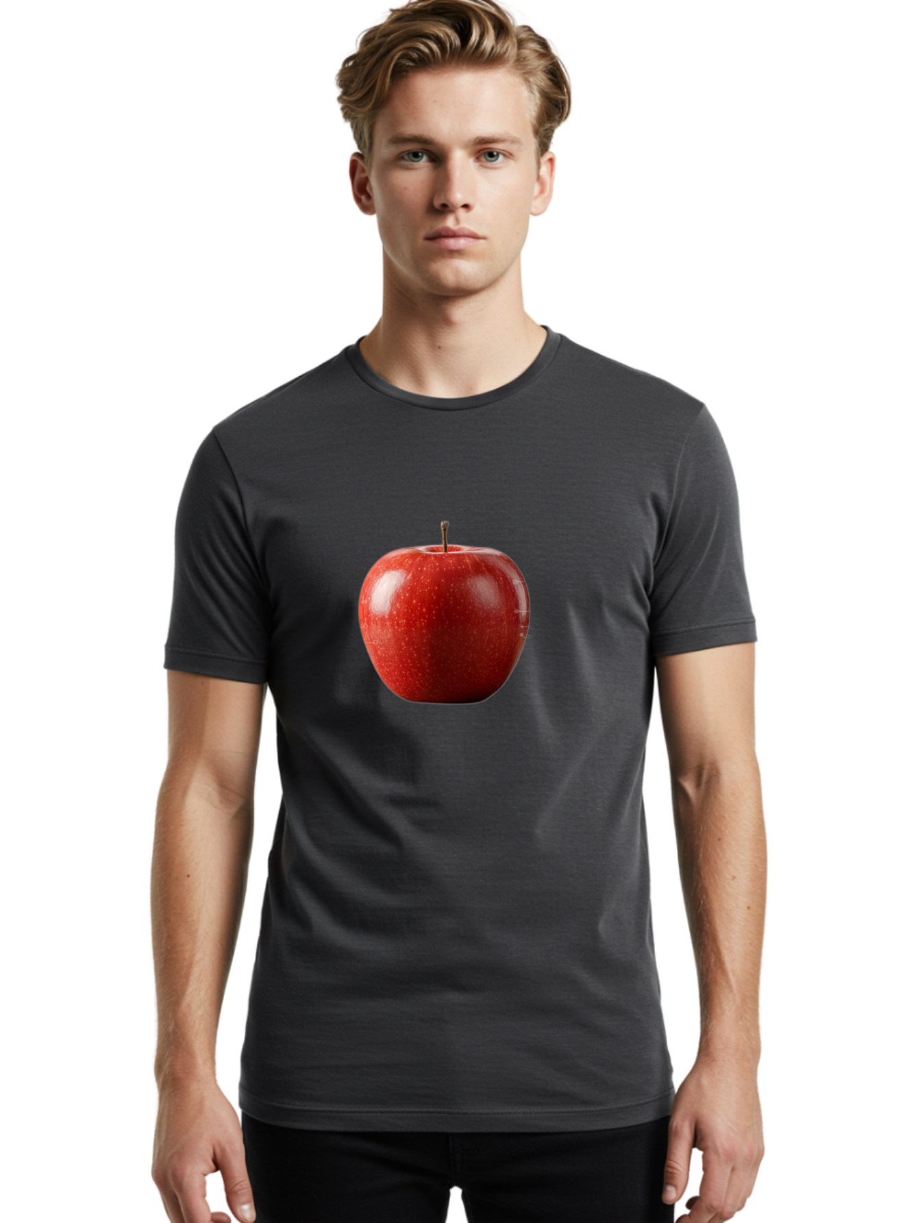 Red-Apple-5 Men'S Graphic Tee, 100% Cotton, Comfortable Casual Summer Wear, Machine Washable, Vintage Camera, Old Camera, Antique Camera, Black Camera, Classic Photography, Photography Equipment, Nostalgic Device, Film Camera, Camera Art Bao788