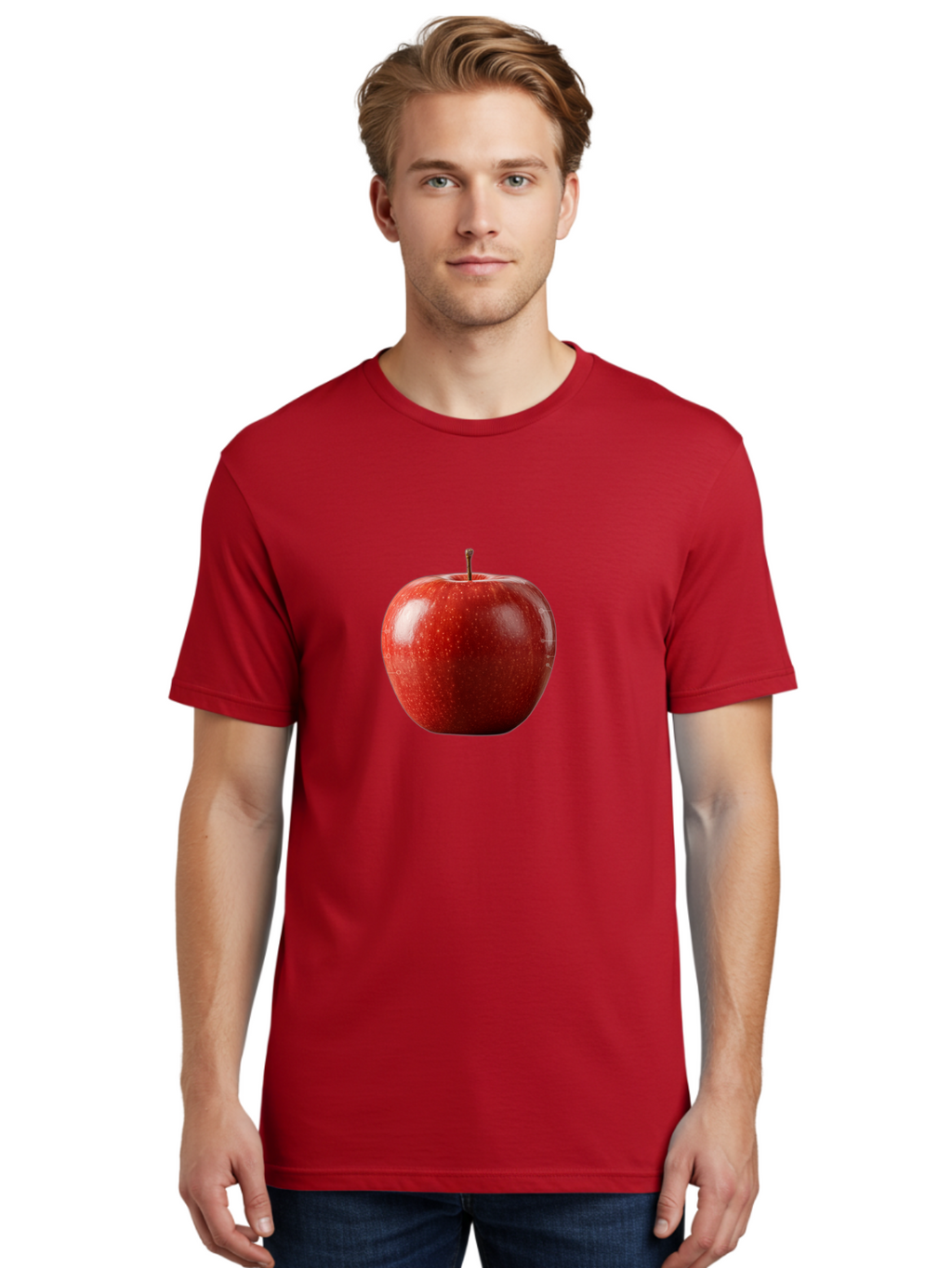 Red-Apple-5 Men'S Graphic Tee, 100% Cotton, Comfortable Casual Summer Wear, Machine Washable, Vintage Camera, Old Camera, Antique Camera, Black Camera, Classic Photography, Photography Equipment, Nostalgic Device, Film Camera, Camera Art Bao788