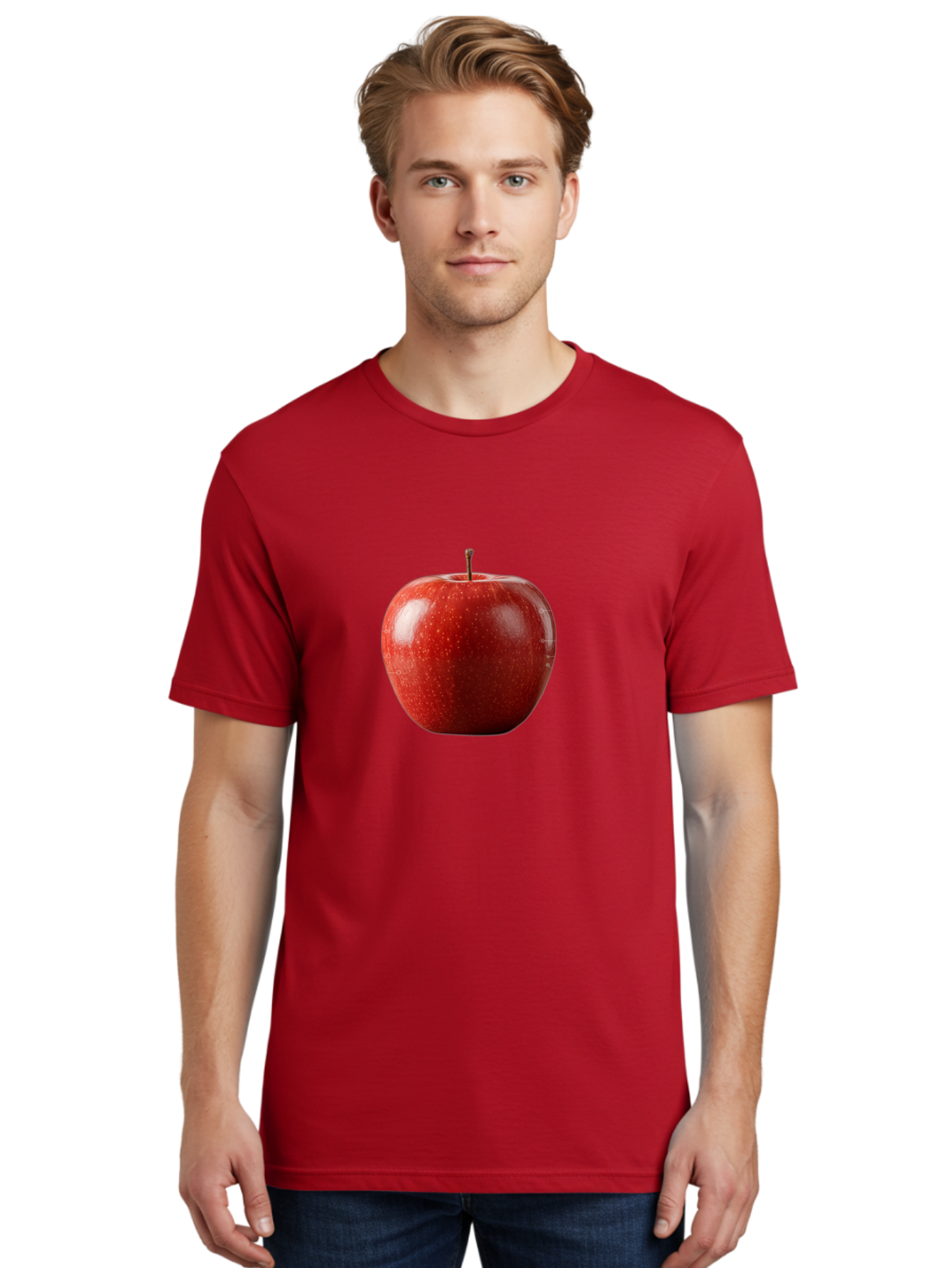 Red-Apple-5 Men'S Graphic Tee, 100% Cotton, Comfortable Casual Summer Wear, Machine Washable, Vintage Camera, Old Camera, Antique Camera, Black Camera, Classic Photography, Photography Equipment, Nostalgic Device, Film Camera, Camera Art Bao788