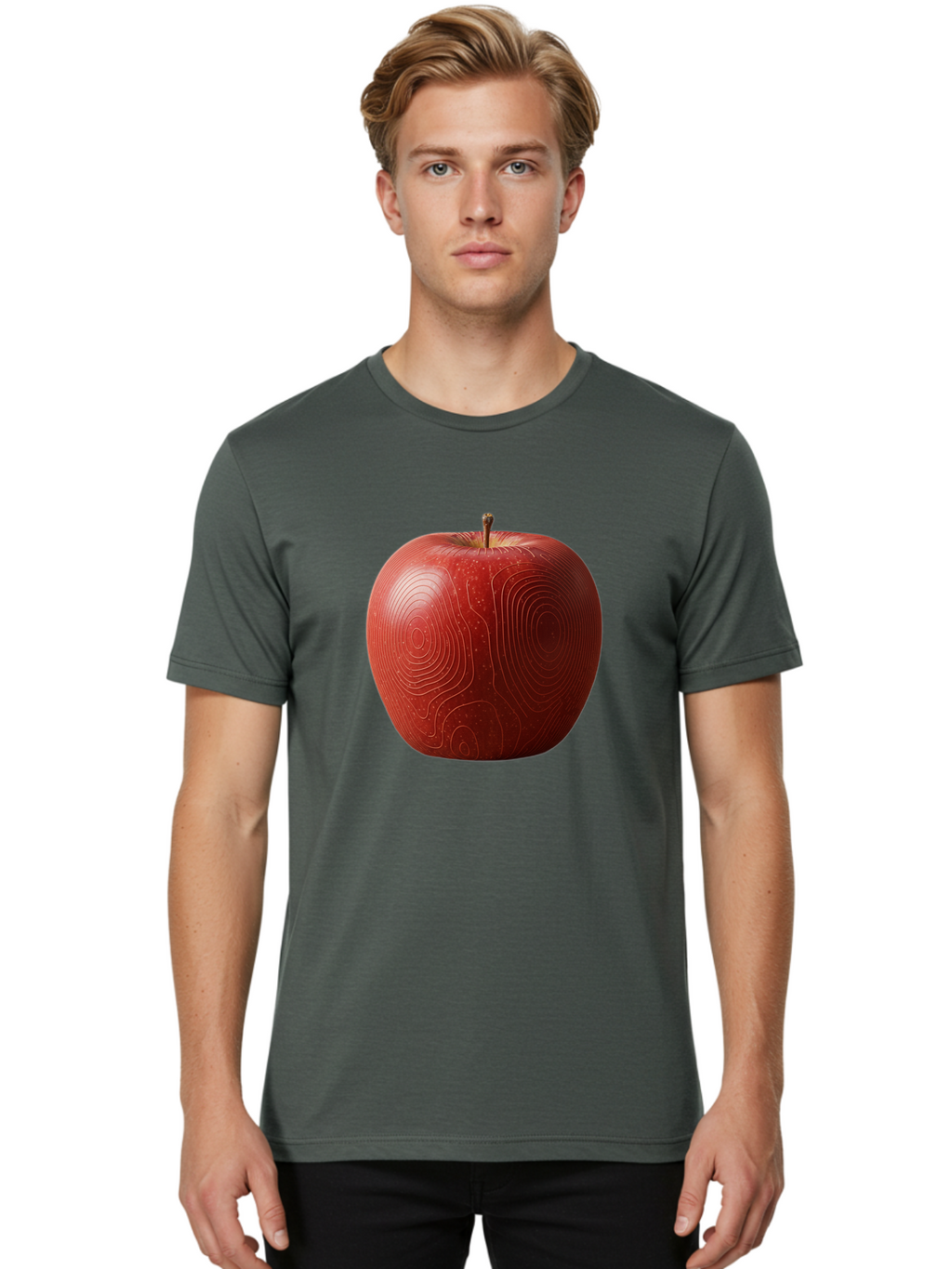 Red-Apple-6 Men'S Graphic Tee, 100% Cotton, Comfortable Casual Summer Wear, Machine Washable, Vintage Camera, Old Camera, Antique Camera, Black Camera, Classic Photography, Photography Equipment, Nostalgic Device, Film Camera, Camera Art Bao789
