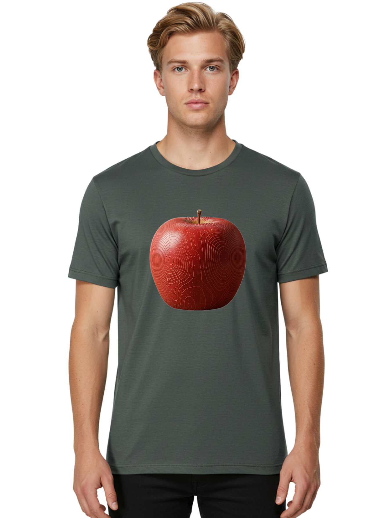 Red-Apple-6 Men'S Graphic Tee, 100% Cotton, Comfortable Casual Summer Wear, Machine Washable, Vintage Camera, Old Camera, Antique Camera, Black Camera, Classic Photography, Photography Equipment, Nostalgic Device, Film Camera, Camera Art Bao789